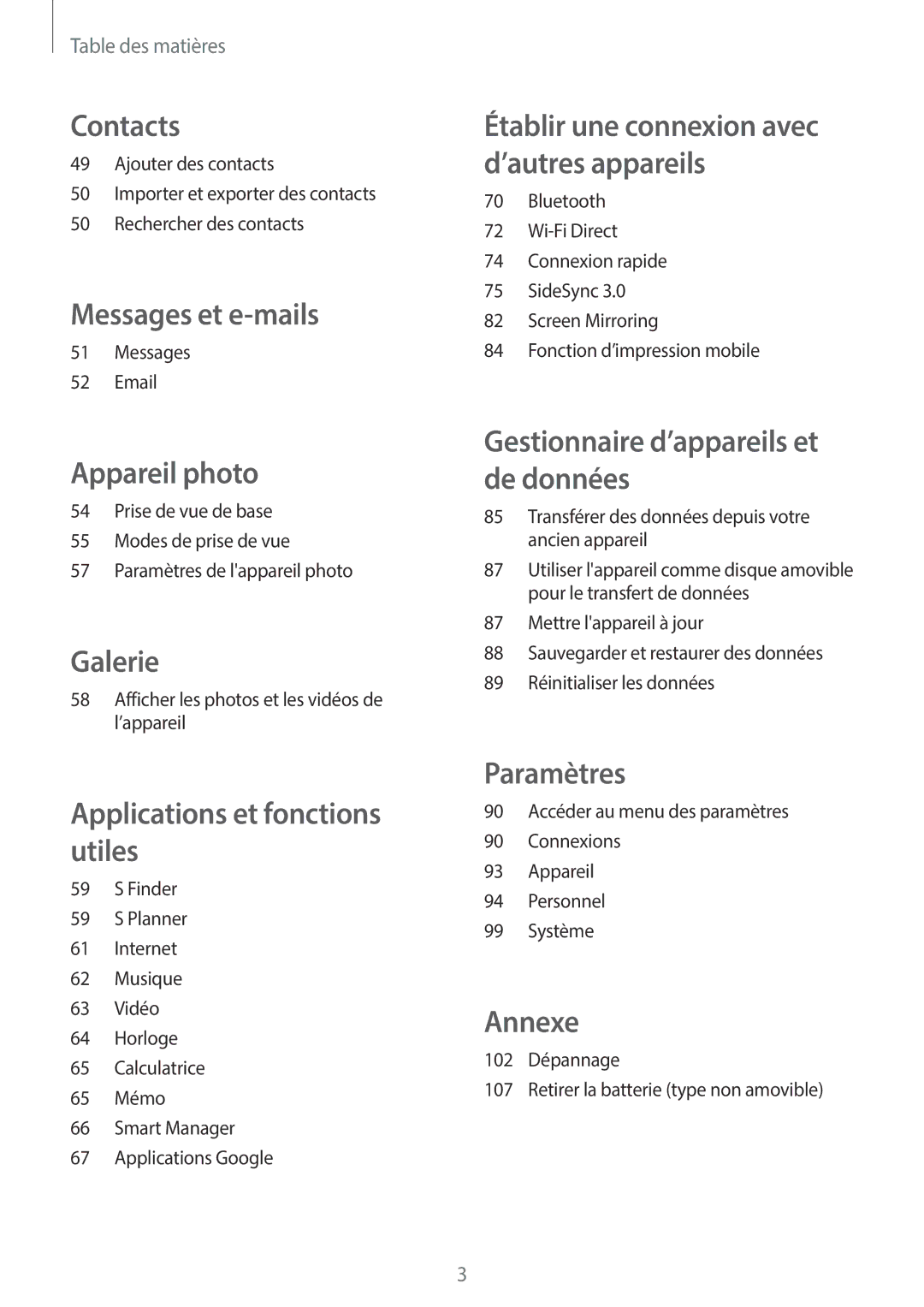 Samsung SM-T555NZWAXEF manual Contacts 