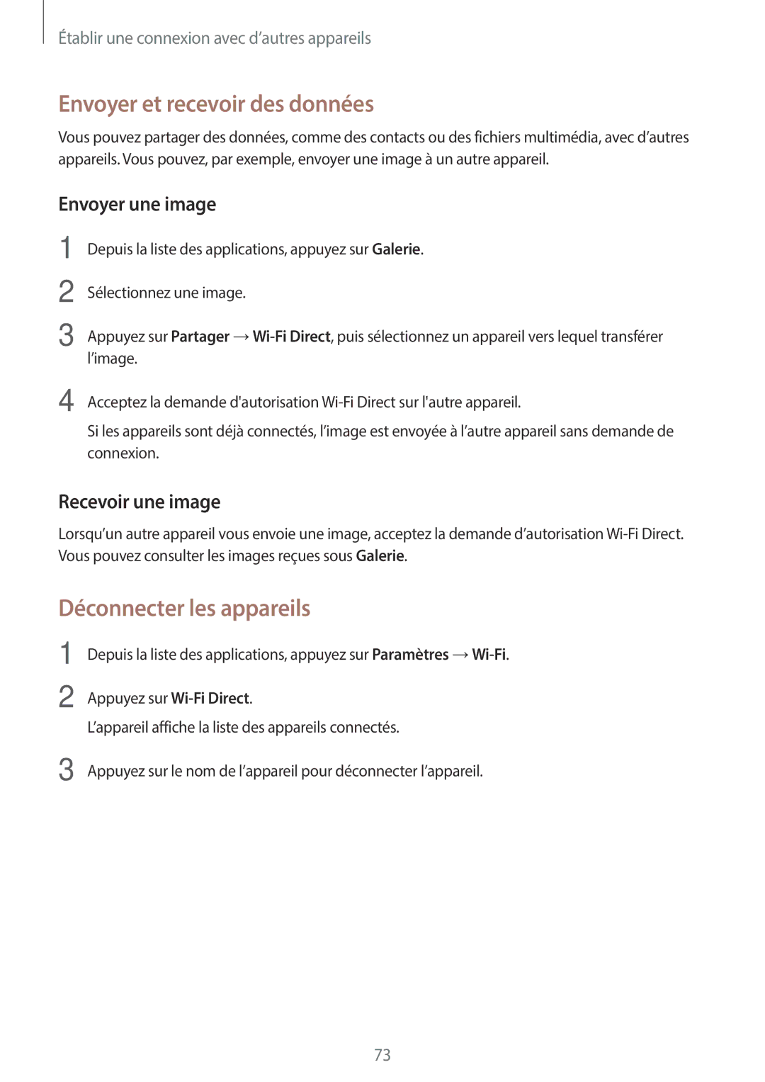 Samsung SM-T555NZWAXEF manual Déconnecter les appareils 