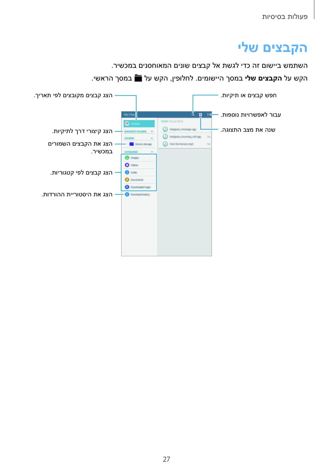 Samsung SM-T560NZKAILO manual ילש םיצבקה 