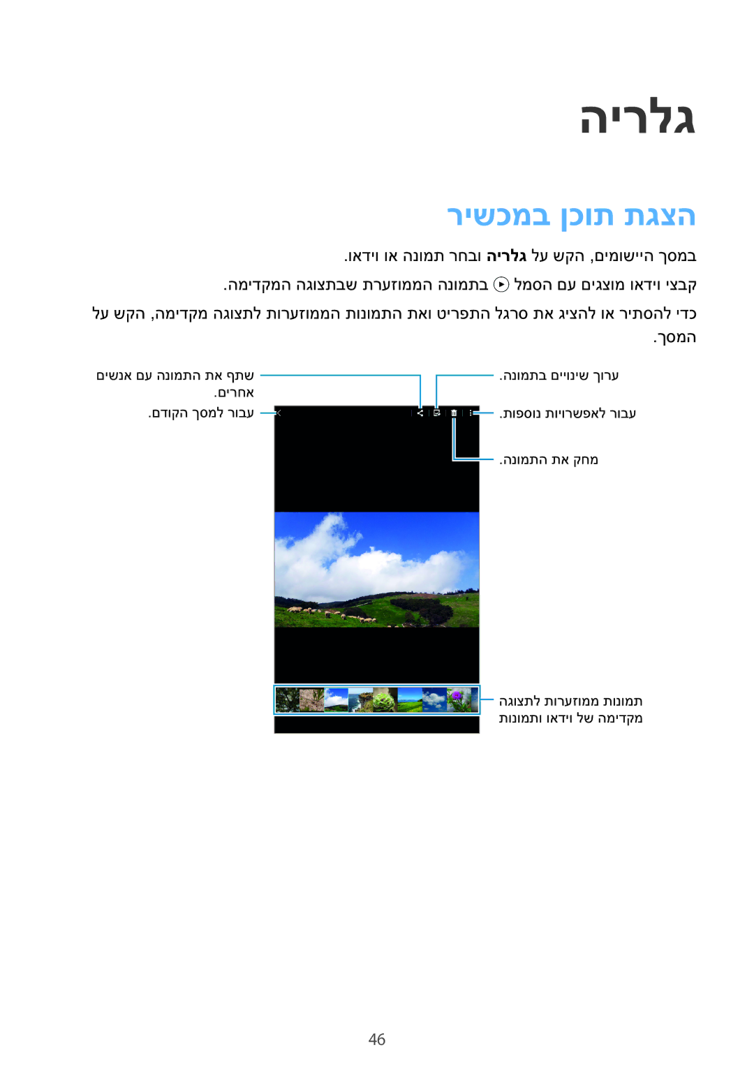 Samsung SM-T560NZKAILO manual הירלג, רישכמב ןכות תגצה 