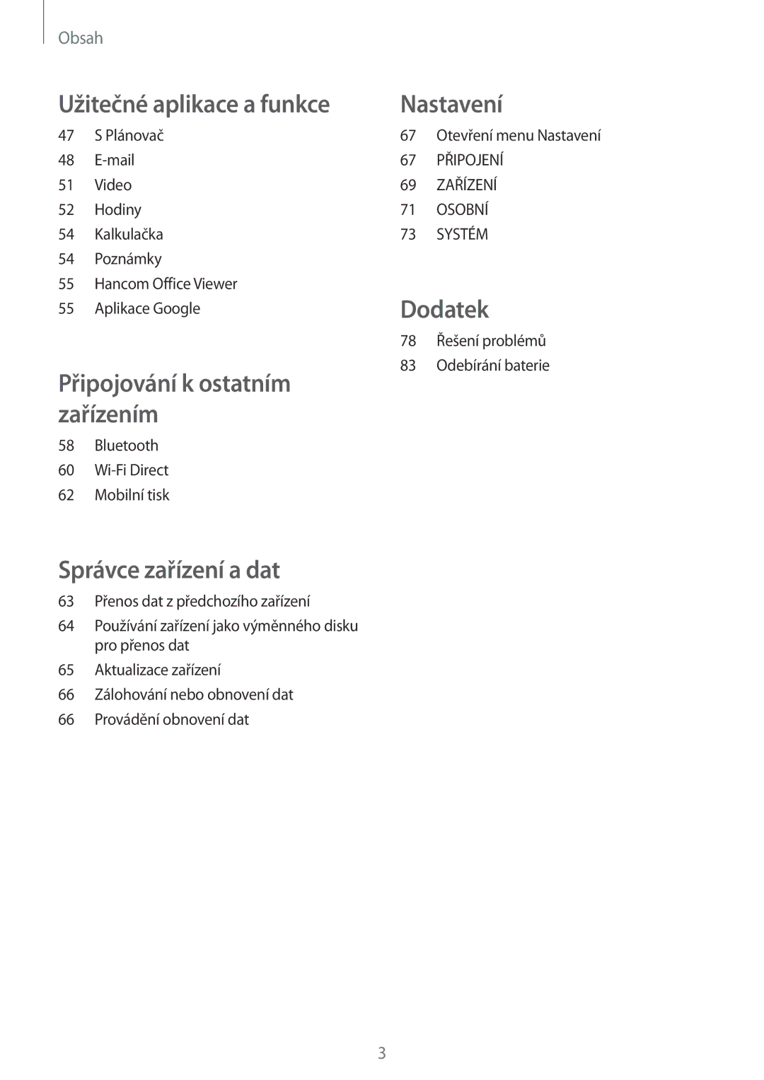 Samsung SM-T560NZKAXEZ manual Dodatek 