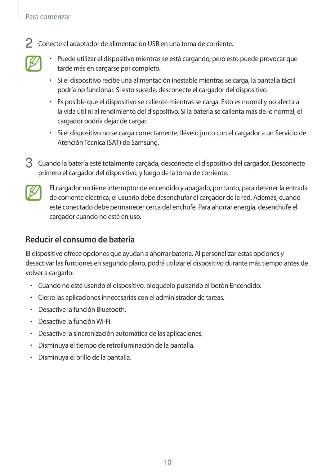 Samsung SM-T560NZWAPHE, SM-T560NZKAPHE manual Reducir el consumo de batería 