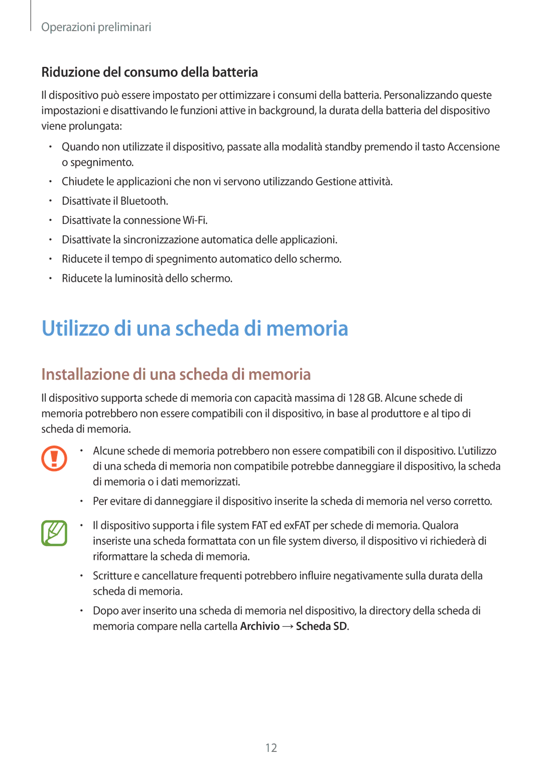 Samsung SM-T561NZWAITV manual Utilizzo di una scheda di memoria, Installazione di una scheda di memoria 