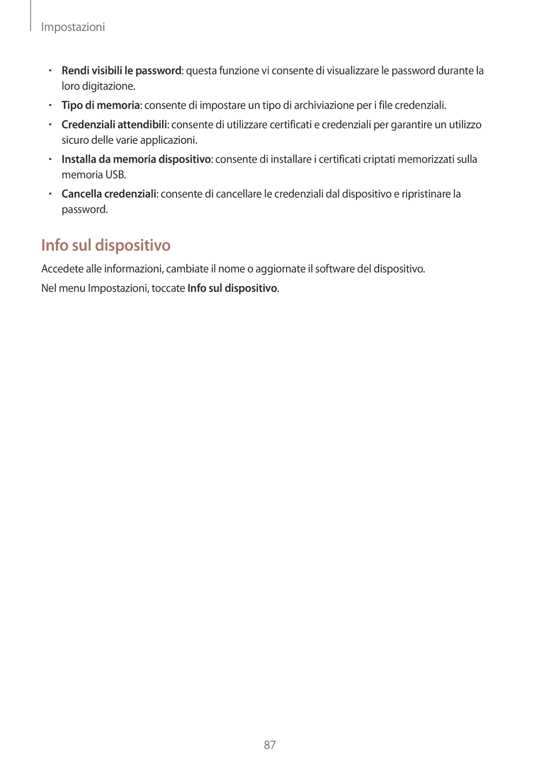 Samsung SM-T561NZWAITV manual Info sul dispositivo 