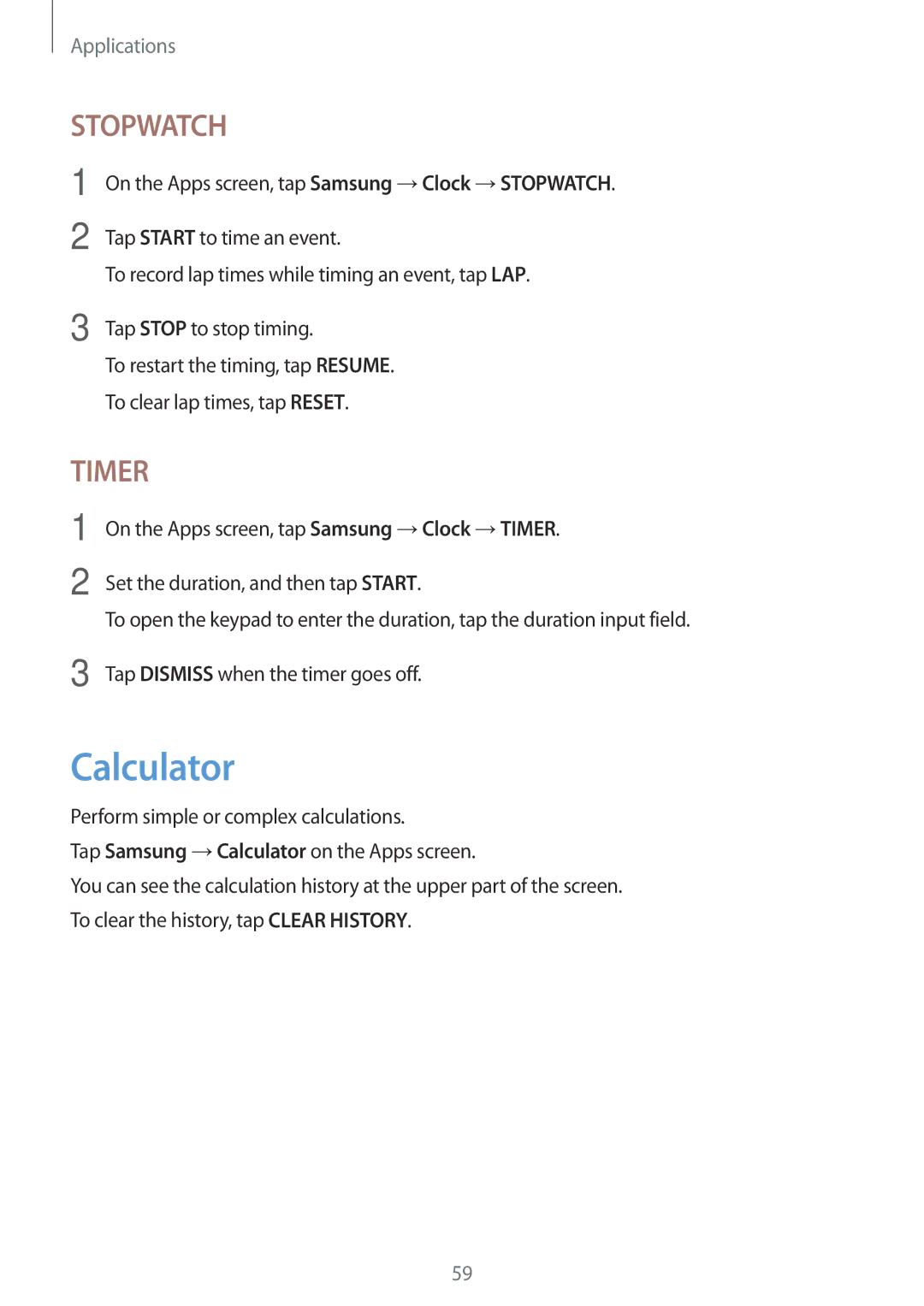 Samsung SM-T580NZWAEUR, SM-T580NZKADBT, SM-T580NZWADBT, SM-T580NZKEDBT, SM-T580NZWEDBT, SM-T580NZWAXEF Calculator, Stopwatch 