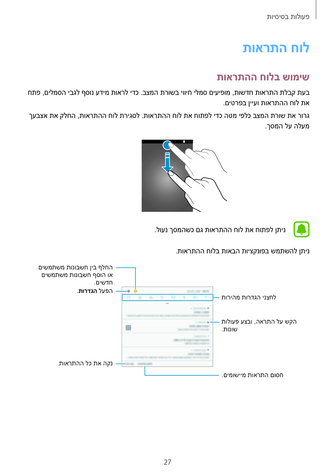 Samsung SM-T580NZKAILO manual תוארתה חול, תוארתהה חולב שומיש 