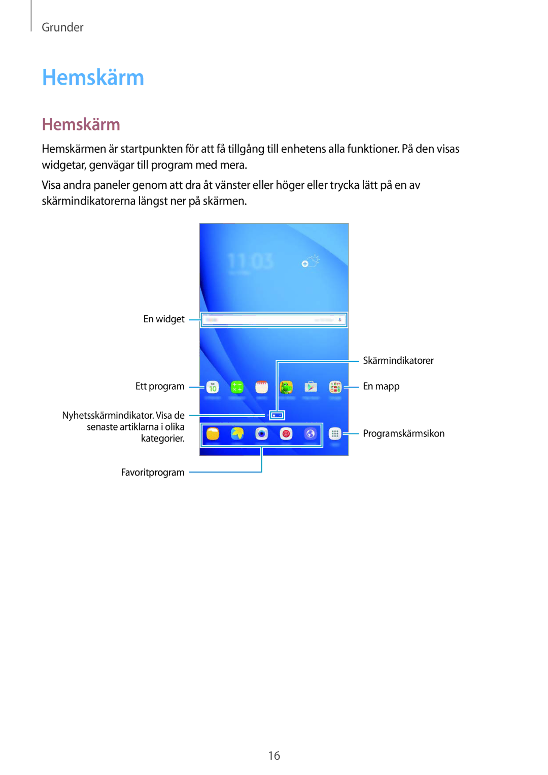 Samsung SM-T580NZKENEE, SM-T580NZWANEE, SM-T580NZWENEE, SM-T580NZKANEE manual Hemskärm 