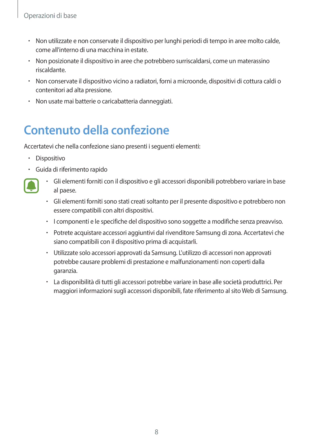 Samsung SM-T580NZWAITV, SM-T580NZAEITV manual Contenuto della confezione 