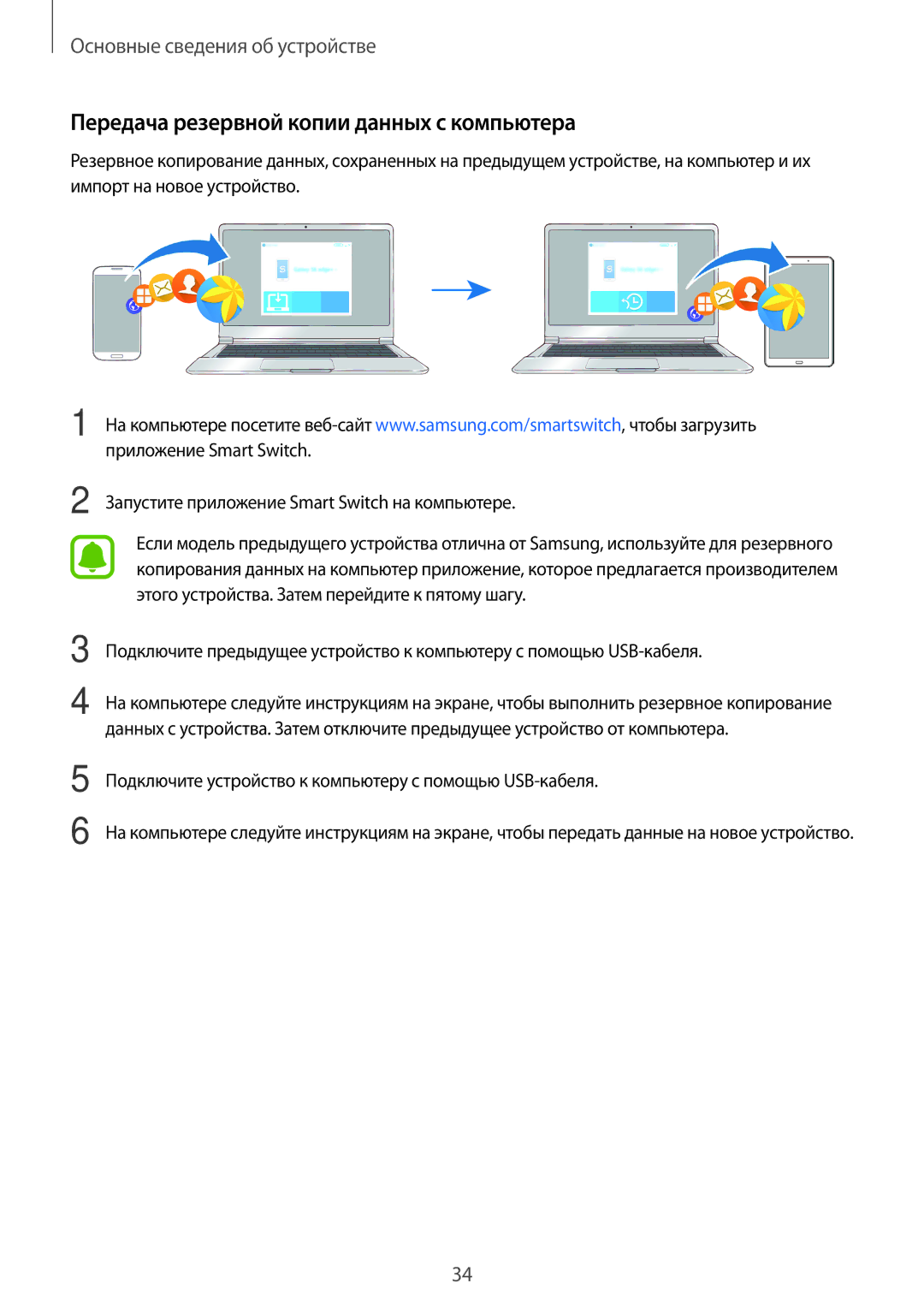 Samsung SM-T580NZBASER, SM-T580NZWASEB, SM-T580NZKASEB, SM-T580NZWASER manual Передача резервной копии данных с компьютера 