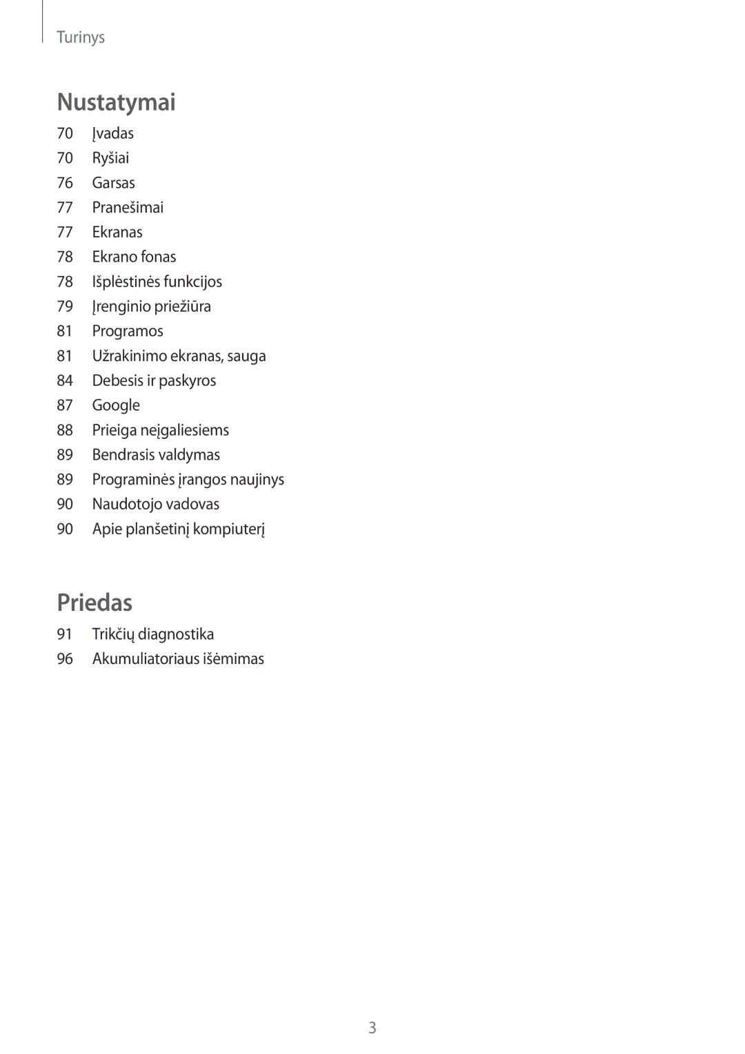 Samsung SM-T580NZKASEB, SM-T580NZWASEB manual Priedas 