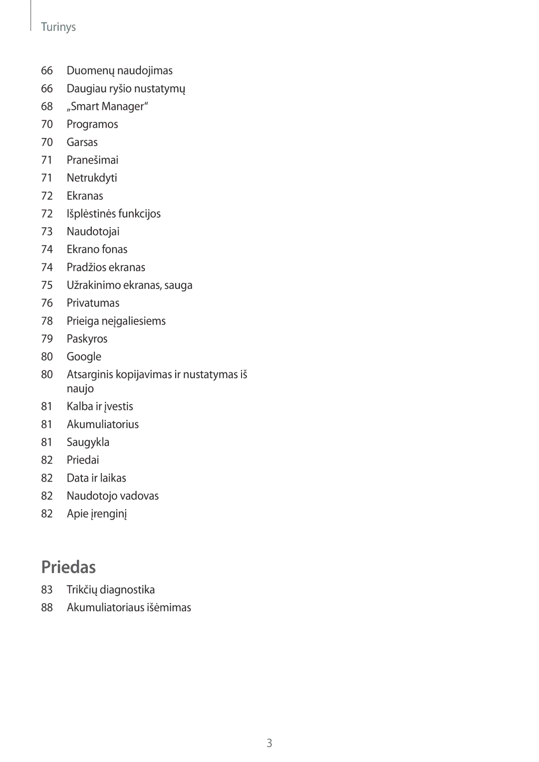 Samsung SM-T580NZKASEB, SM-T580NZWASEB manual Priedas 