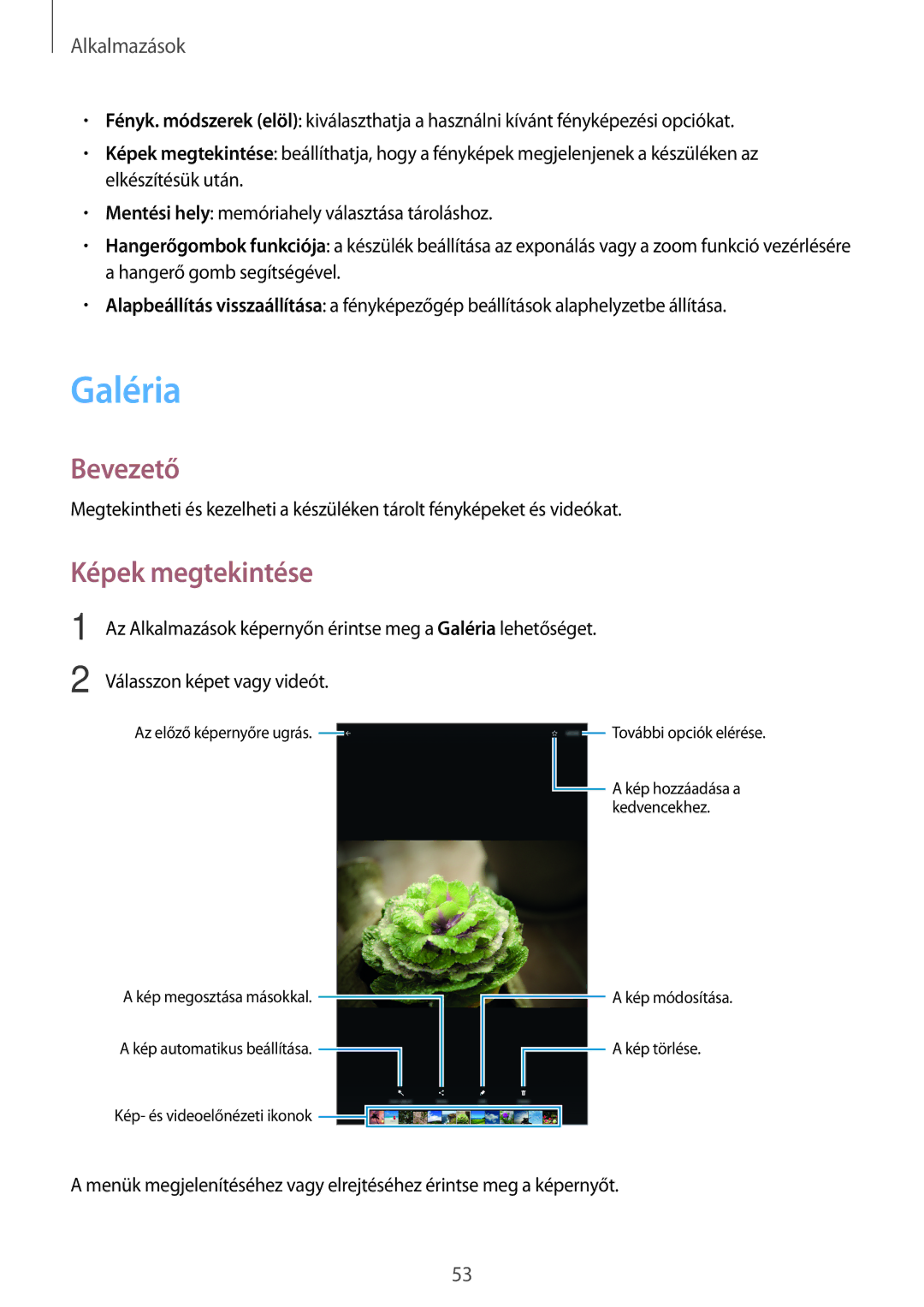 Samsung SM-T580NZKAXEH, SM-T580NZWAXEH manual Galéria, Képek megtekintése 