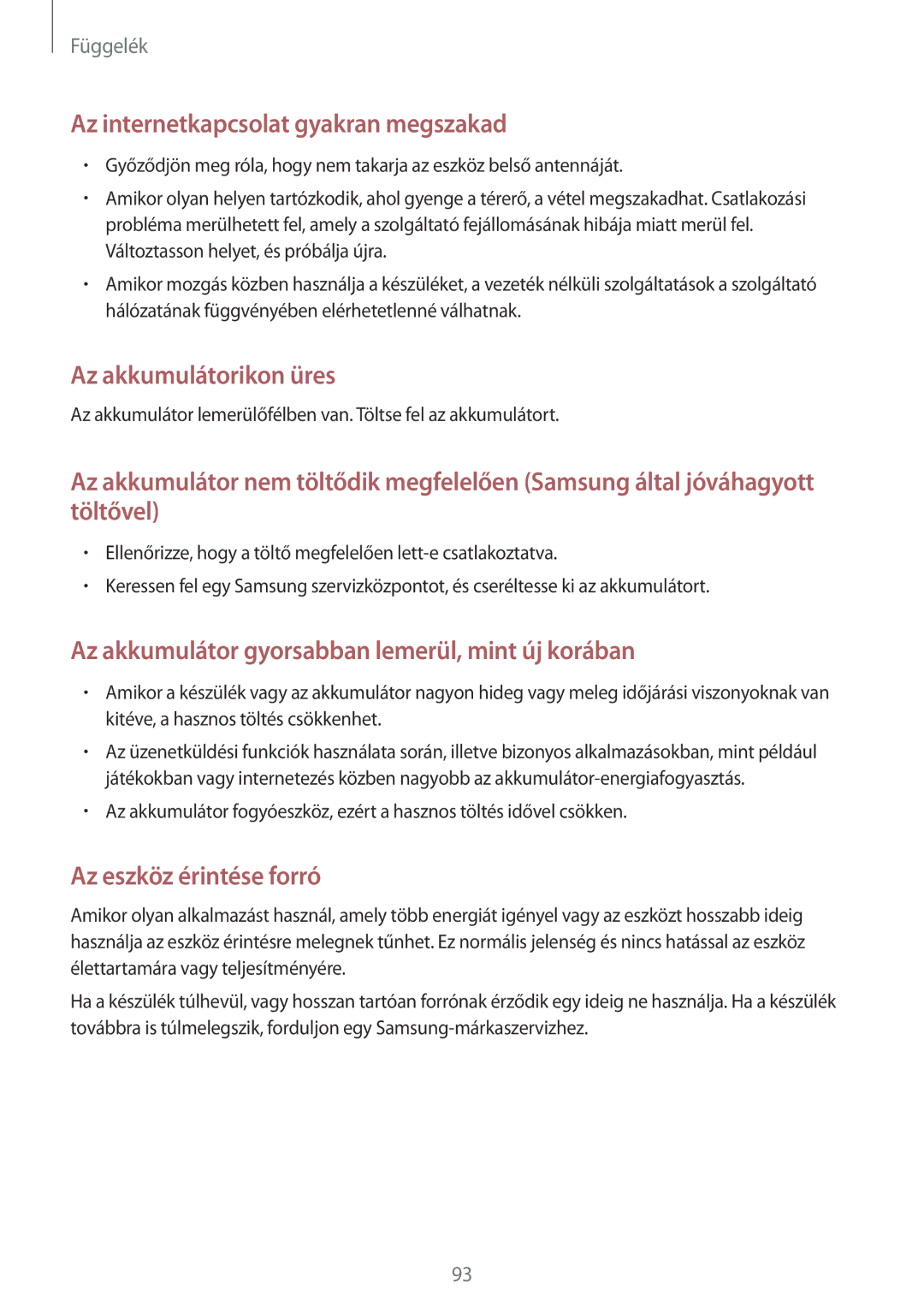 Samsung SM-T580NZKAXEH, SM-T580NZWAXEH manual Az akkumulátorikon üres 