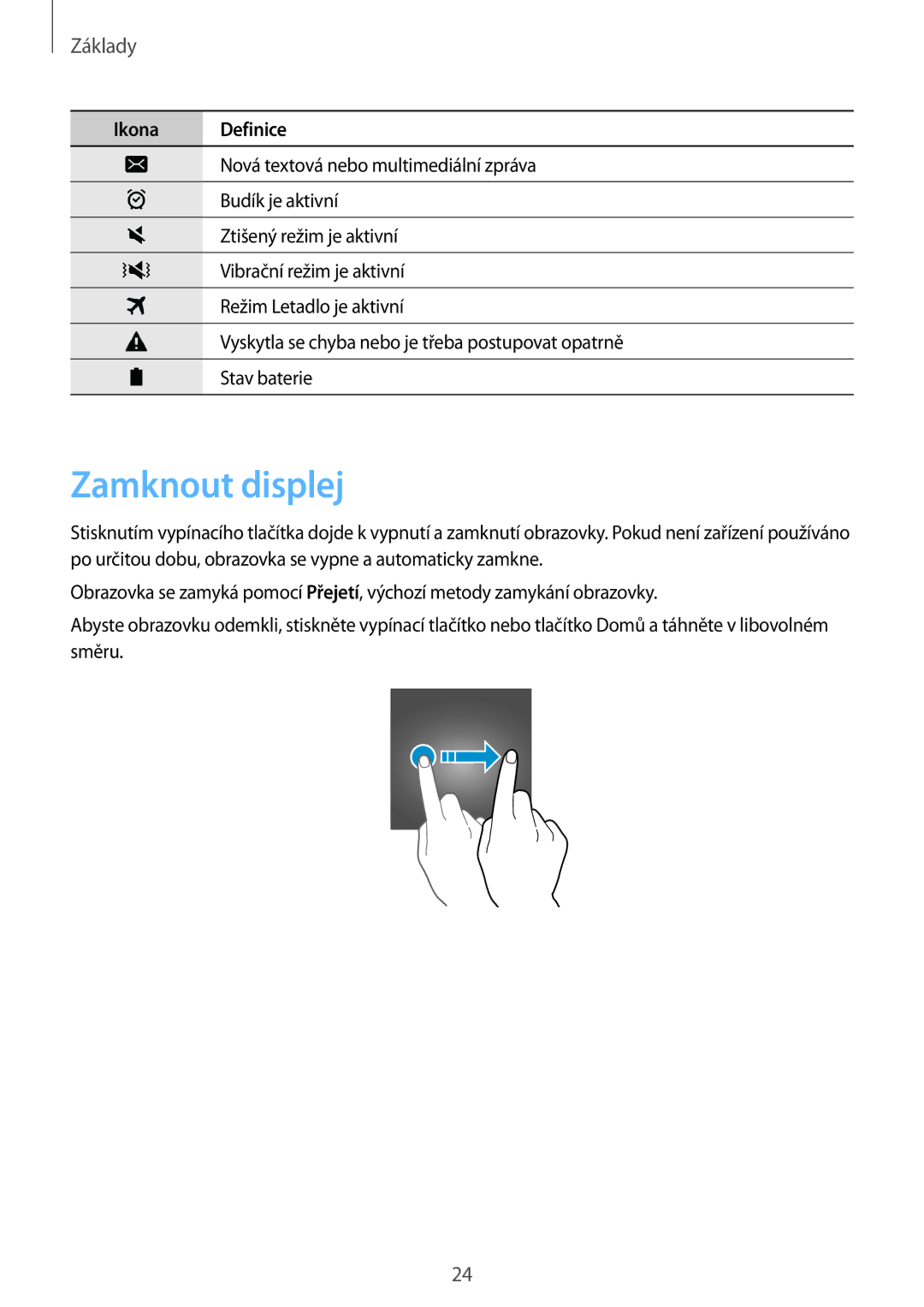 Samsung SM-T585NZAEXEZ, SM-T585NZKEXEZ manual Zamknout displej 