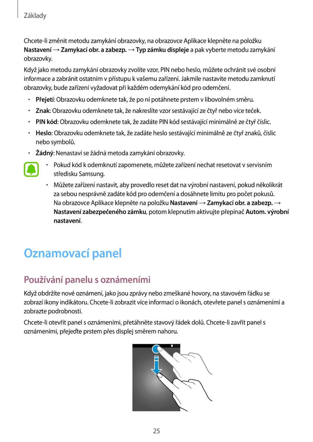 Samsung SM-T585NZKEXEZ, SM-T585NZAEXEZ manual Oznamovací panel, Používání panelu s oznámeními 