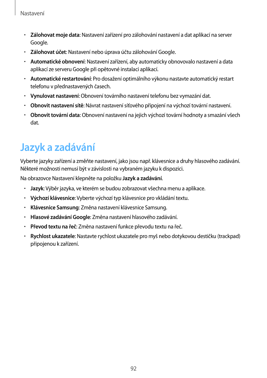 Samsung SM-T585NZAEXEZ, SM-T585NZKEXEZ manual Jazyk a zadávání 