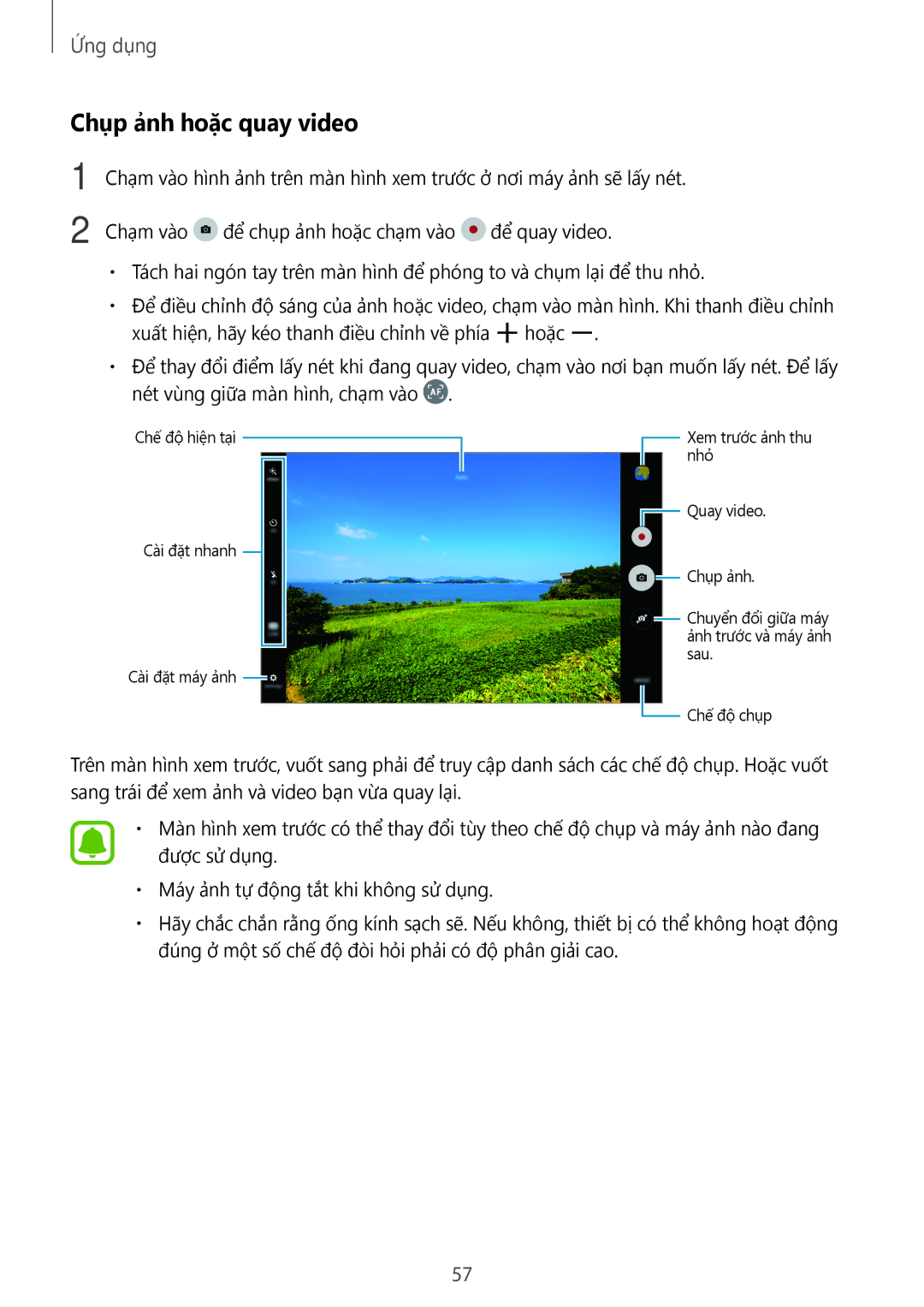Samsung SM-T585NZBAXXV, SM-T585NZKAXXV, SM-T585NZWAXXV manual Chụp ảnh hoặc quay video 
