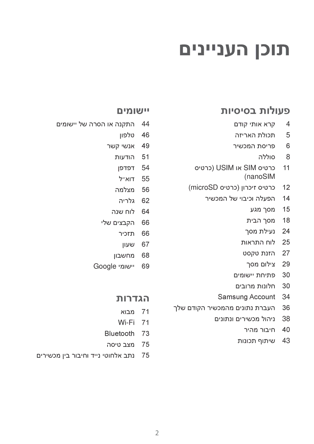 Samsung SM-T585NZWAILO, SM-T585NZKAILO, SM-T585NZKASEE, SM-T585NZWASEE manual םיניינעה ןכות 