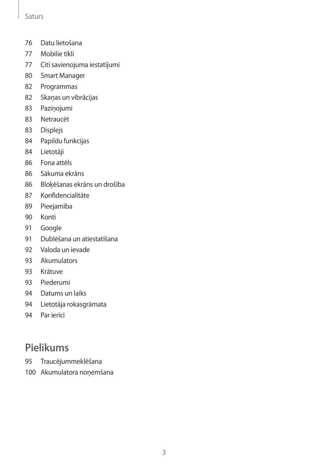 Samsung SM-T585NZWASEB, SM-T585NZKASEB manual Pielikums 