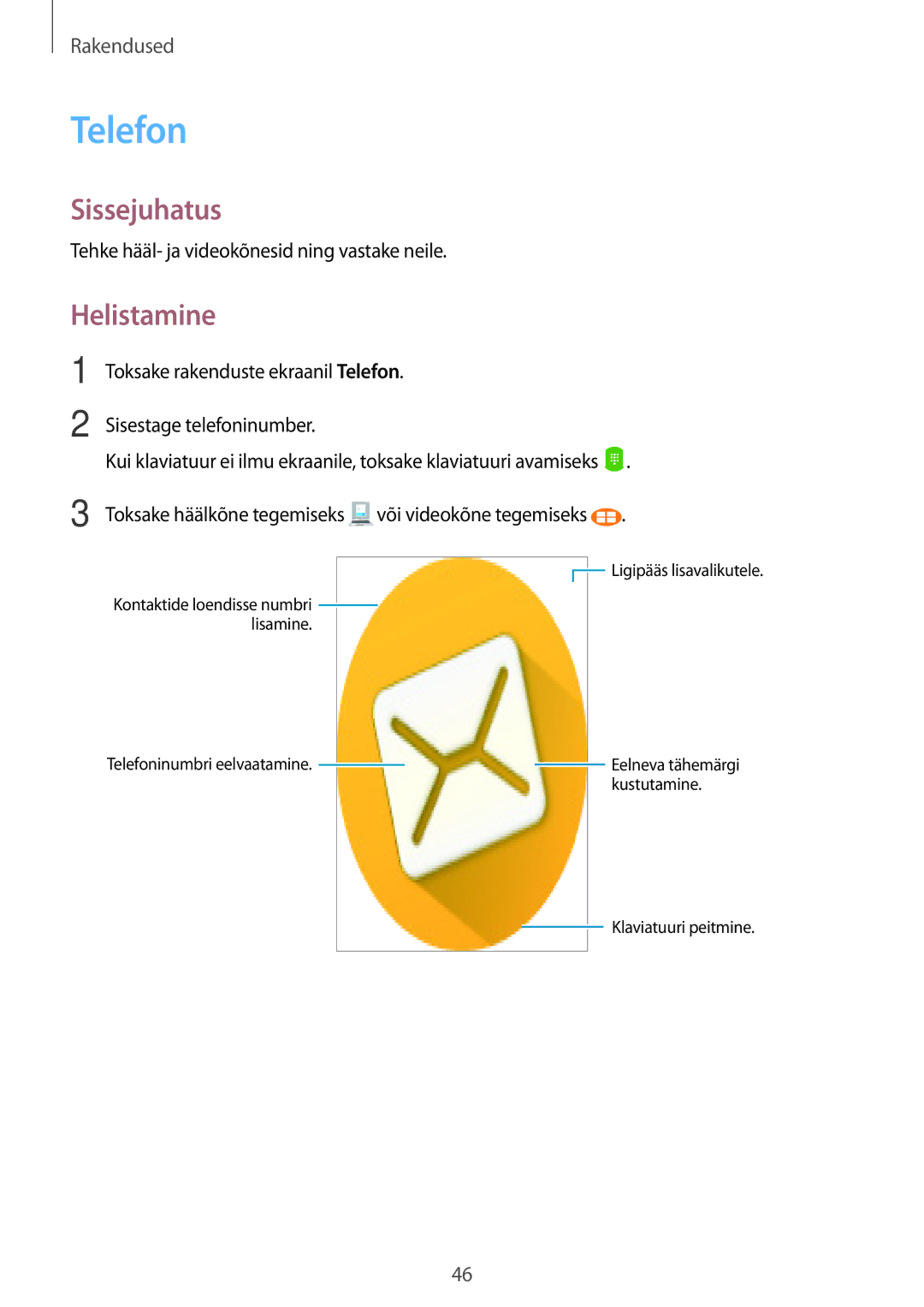 Samsung SM-T585NZKASEB, SM-T585NZWASEB manual Telefon, Helistamine 