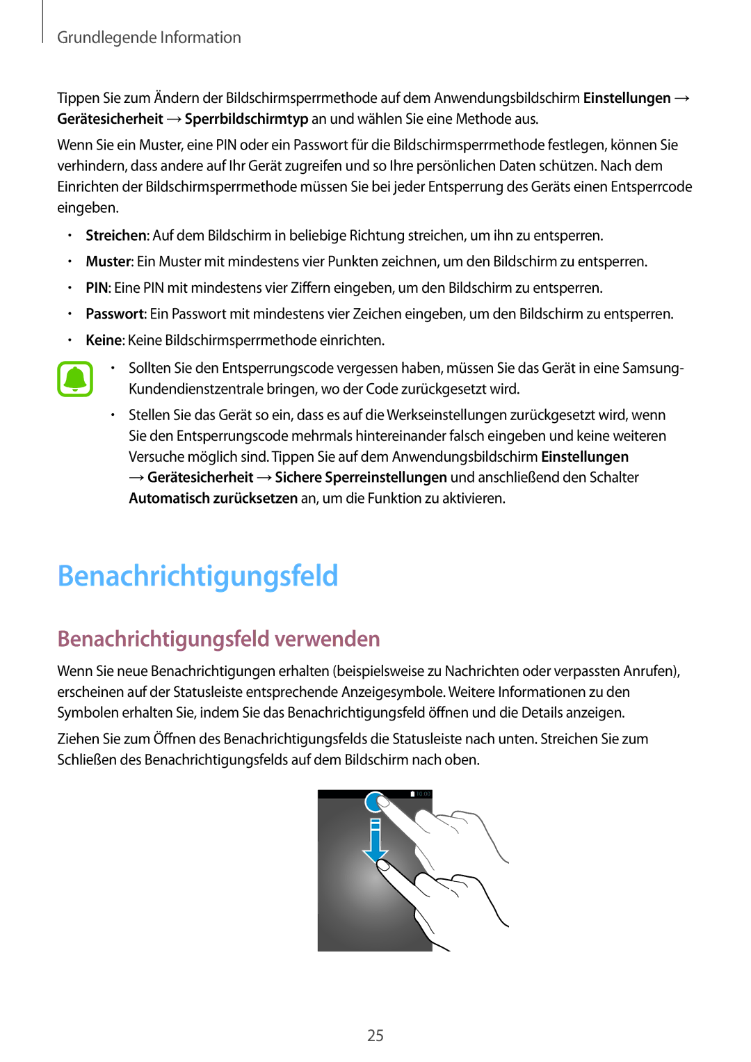 Samsung SM-T585NZKADBT, SM-T585NZKEDBT, SM-T585NZWEDBT, SM-T585NZWADBT manual Benachrichtigungsfeld verwenden 