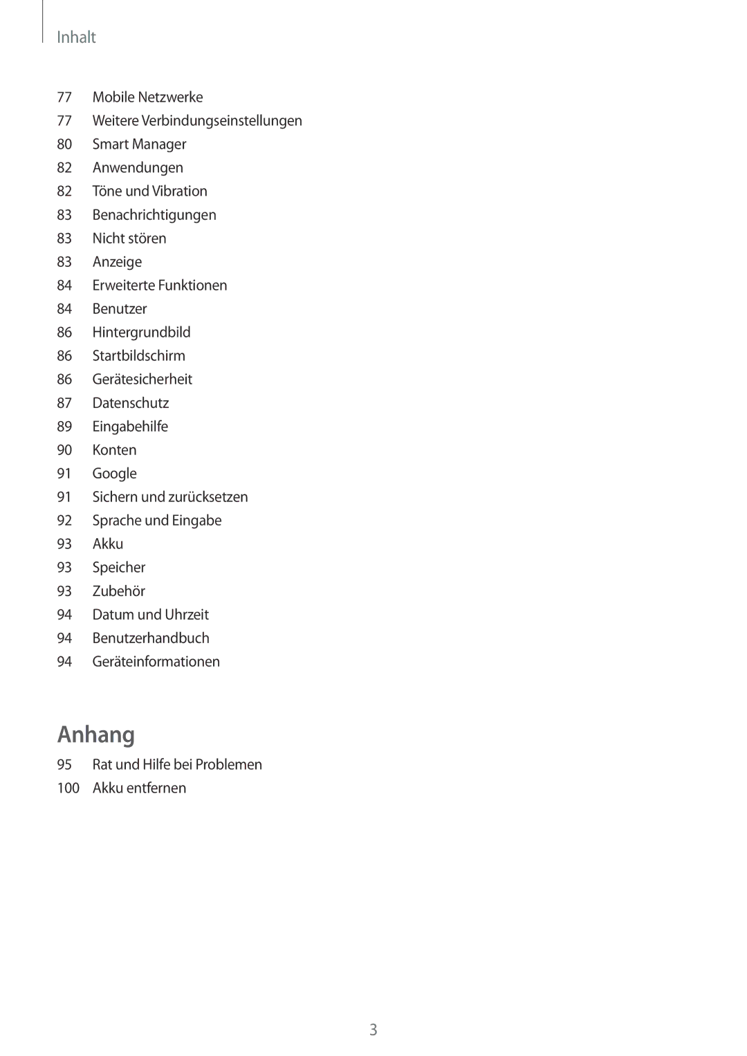 Samsung SM-T585NZWADBT, SM-T585NZKEDBT, SM-T585NZKADBT, SM-T585NZWEDBT manual Anhang 