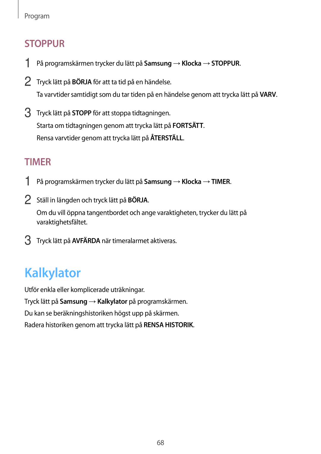 Samsung SM-T585NZWANEE, SM-T585NZWENEE, SM-T585NZKANEE manual Kalkylator, Utför enkla eller komplicerade uträkningar 