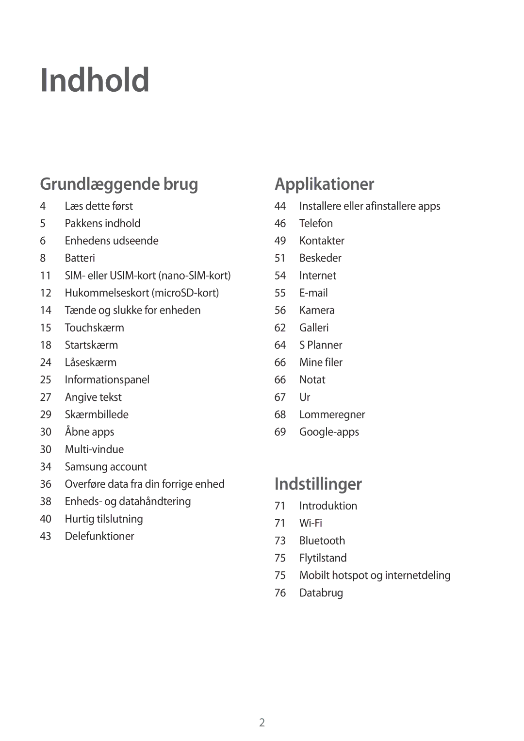 Samsung SM-T585NZKANEE, SM-T585NZWANEE manual Læs dette først, Internet, Overføre data fra din forrige enhed, Databrug 