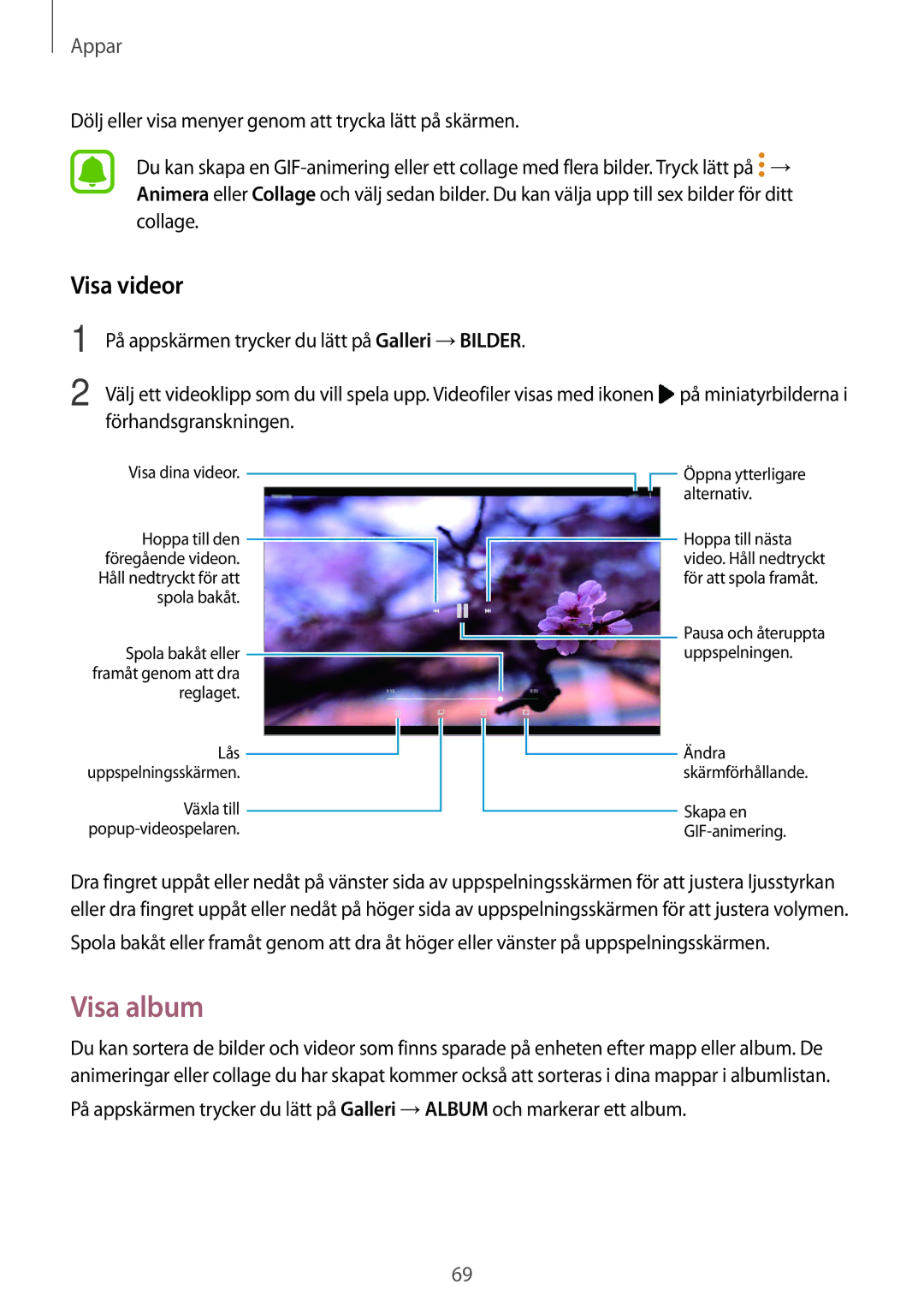 Samsung SM-T585NZWENEE, SM-T585NZWANEE, SM-T585NZKANEE, SM-T585NZKENEE manual Visa album, Visa videor 