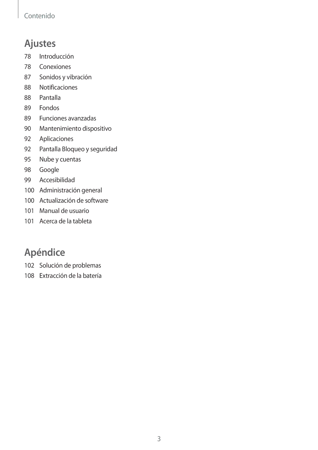 Samsung SM-T585NZKEPHE, SM-T585NZWAPHE, SM-T585NZKAPHE, SM-T585NZWEPHE manual Apéndice 