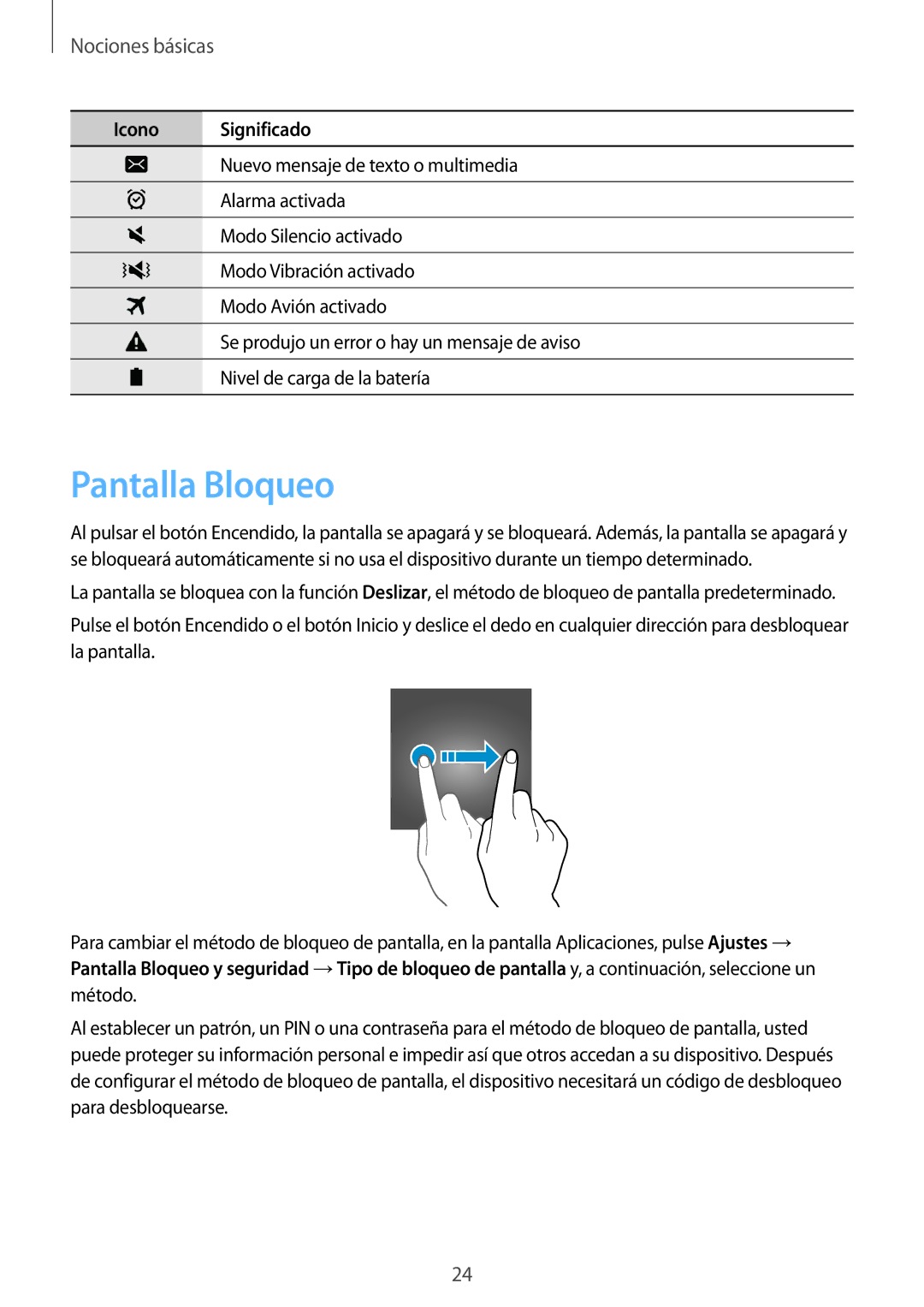 Samsung SM-T585NZWAPHE, SM-T585NZKAPHE, SM-T585NZWEPHE, SM-T585NZKEPHE manual Pantalla Bloqueo 