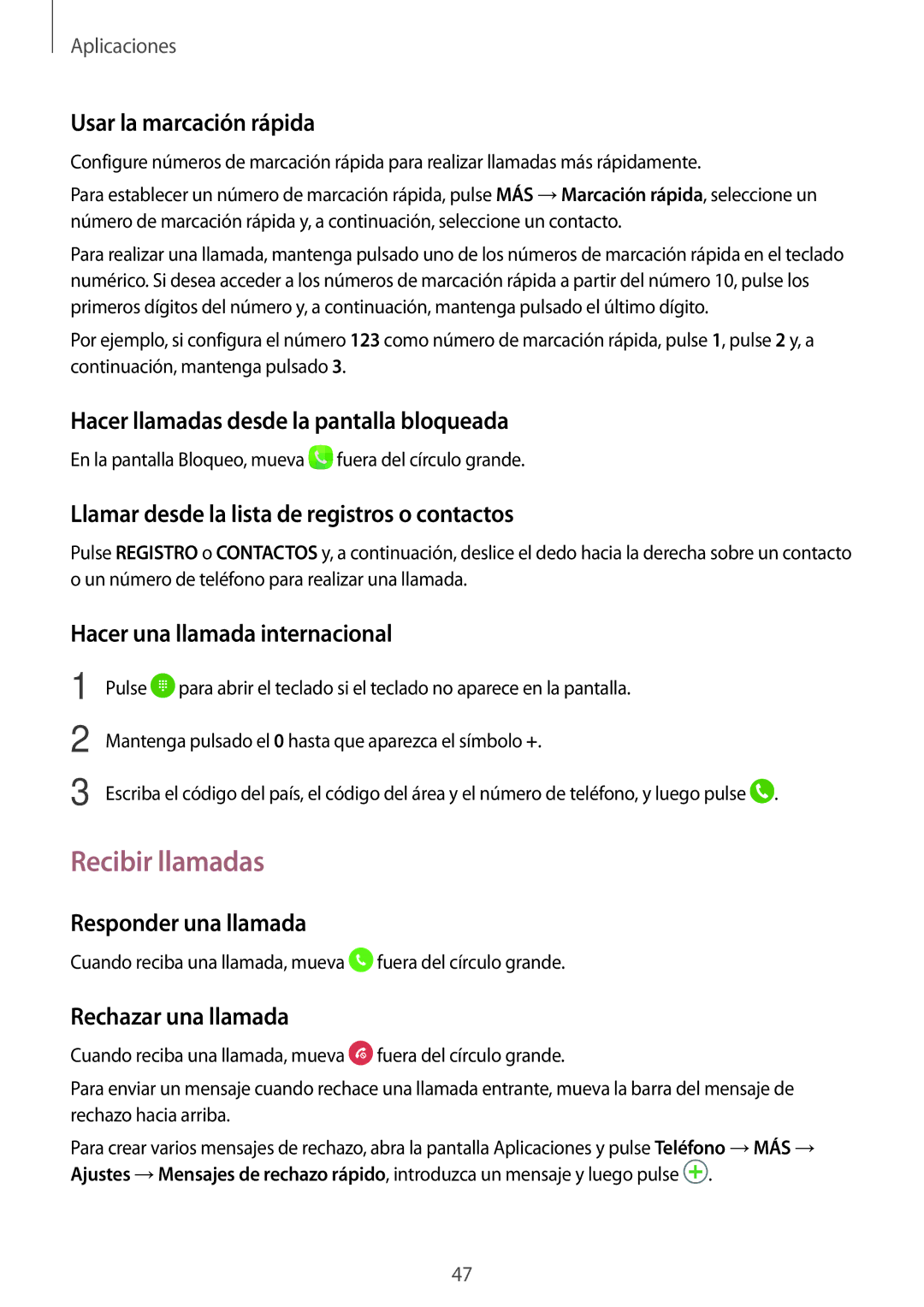 Samsung SM-T585NZKEPHE, SM-T585NZWAPHE, SM-T585NZKAPHE, SM-T585NZWEPHE manual Recibir llamadas 