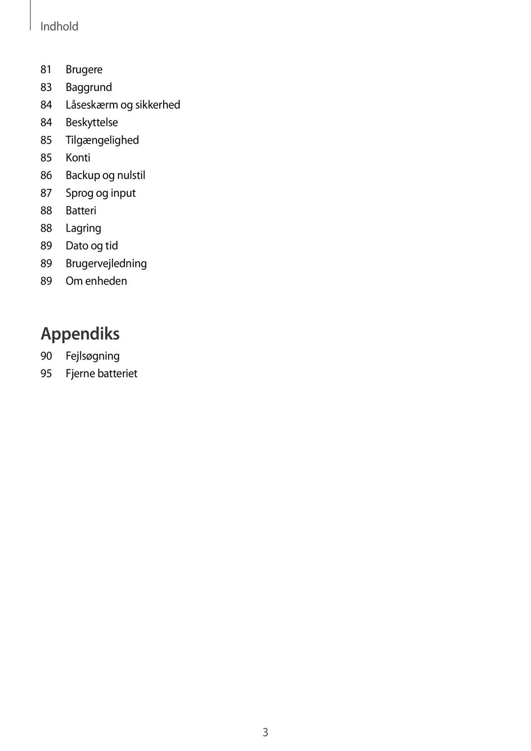 Samsung SM-T670NZKANEE manual Appendiks 