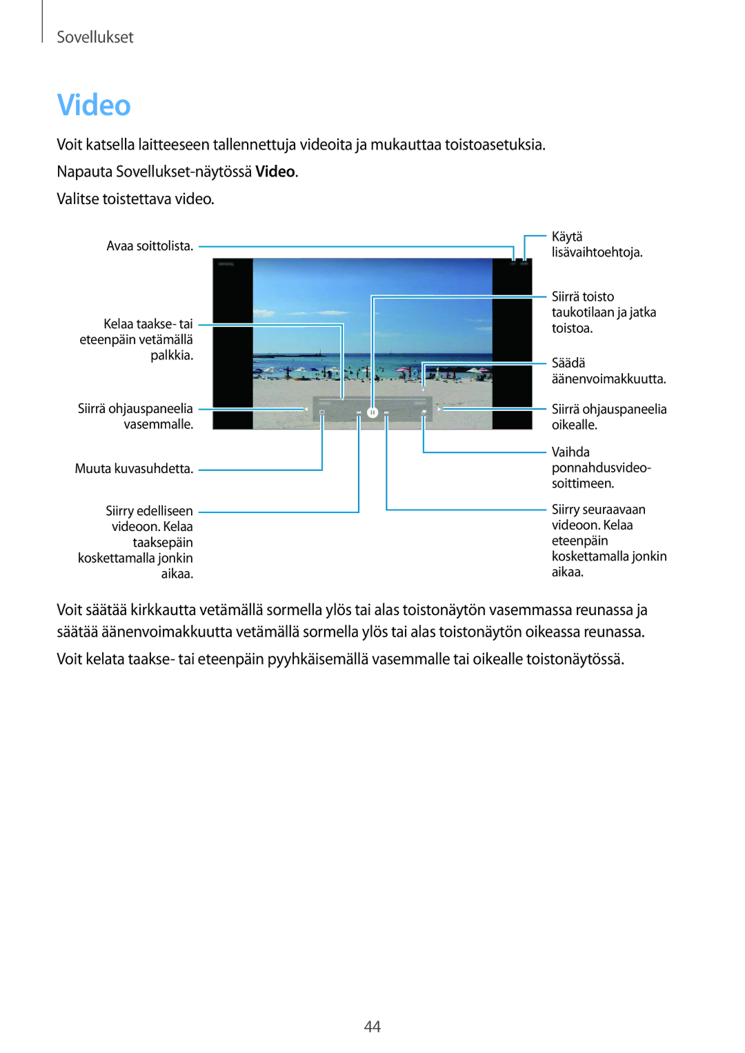 Samsung SM-T670NZKANEE manual Video 