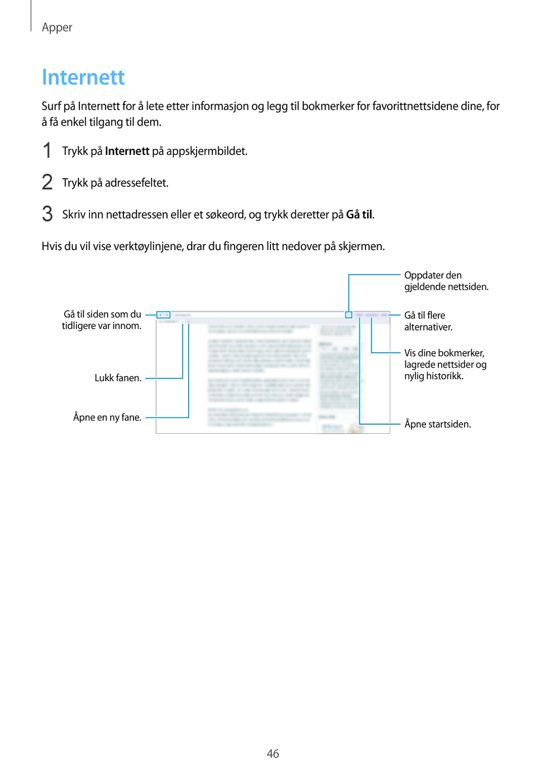 Samsung SM-T670NZKANEE manual Internett 