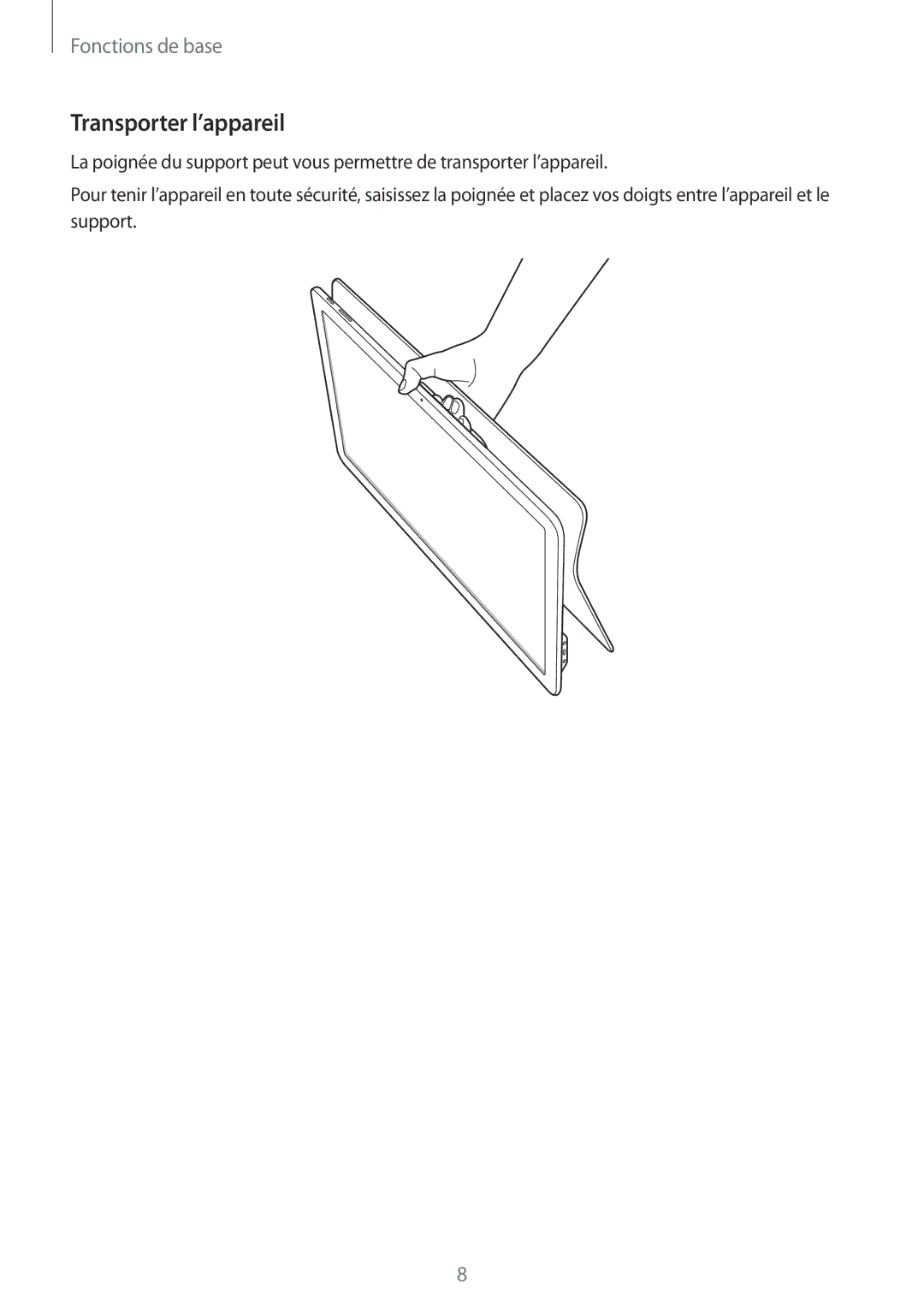 Samsung SM-T670NZKAXEF manual Transporter l’appareil 