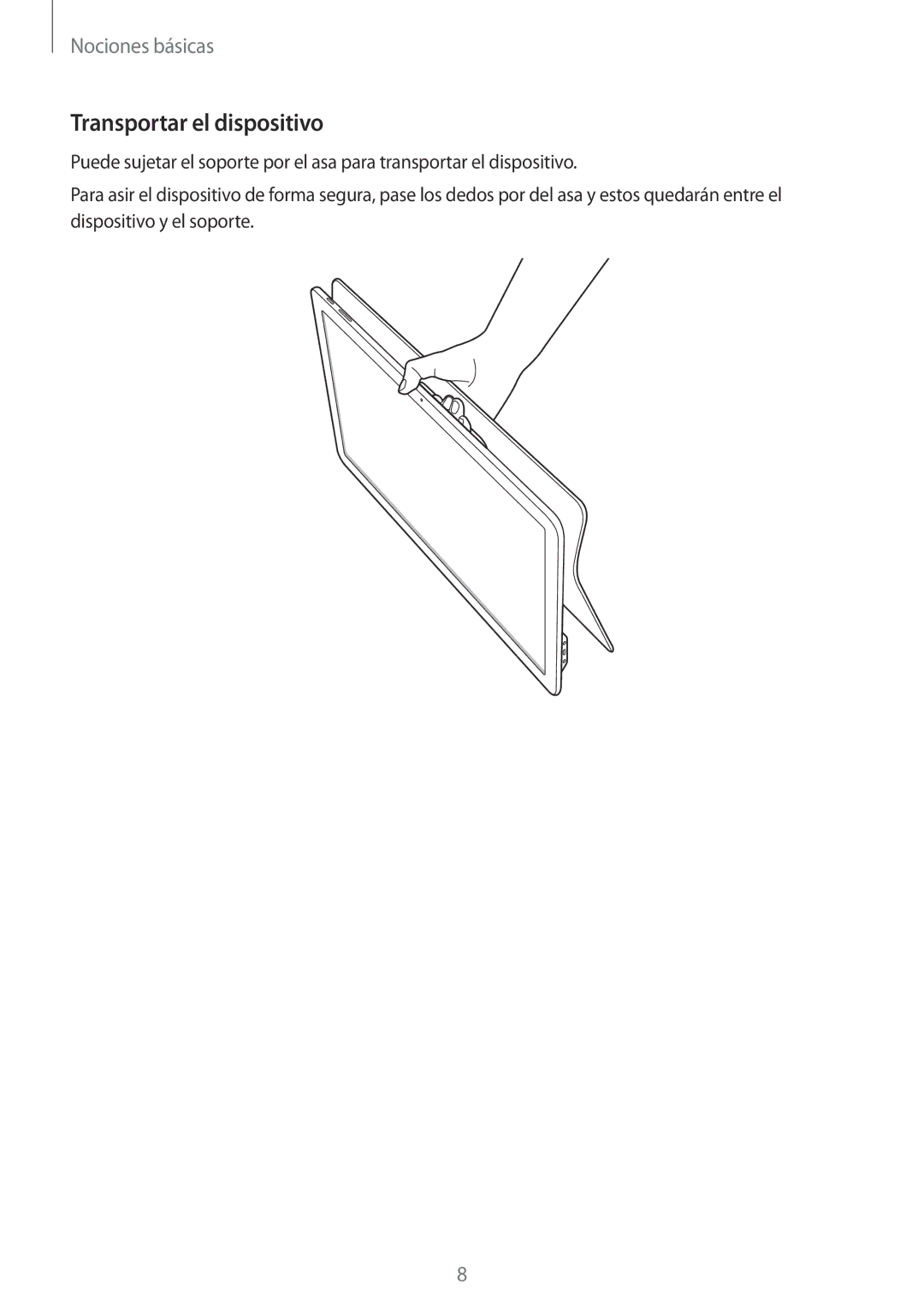 Samsung SM-T670NZWAPHE manual Transportar el dispositivo 