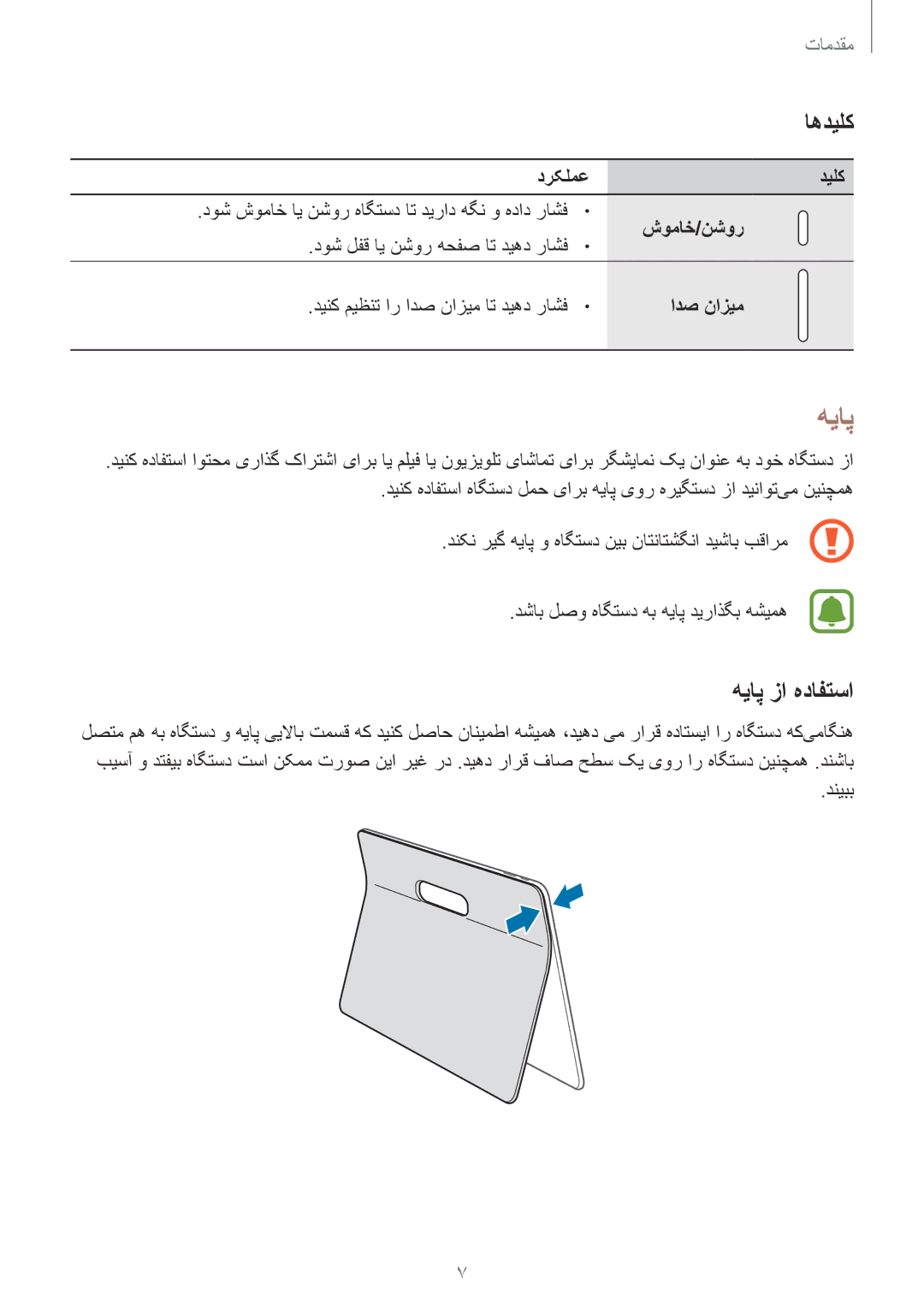 Samsung SM-T677NZWAKSA, SM-T677NZKAKSA manual اهدیلک, هیاپ زا هدافتسا 