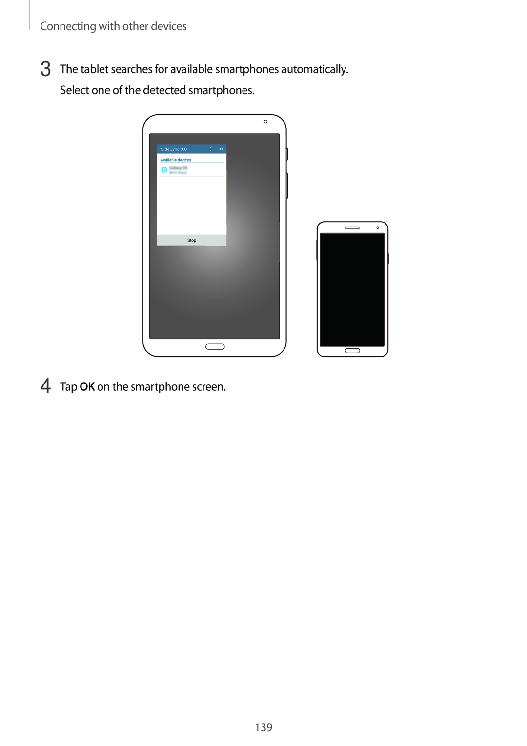 Samsung SM-T700 user manual Tap OK on the smartphone screen 