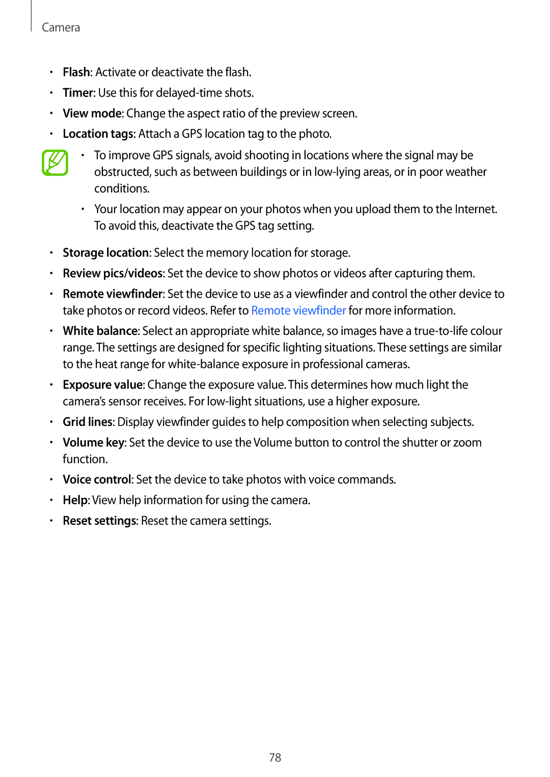 Samsung SM-T700 user manual Camera 