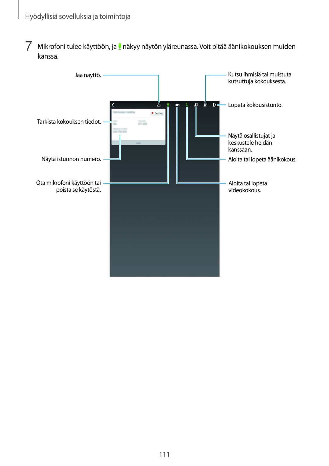 Samsung SM-T700NHAANEE, SM-T700NTSANEE, SM-T700NZWANEE, SM-T700NLSANEE manual 111 