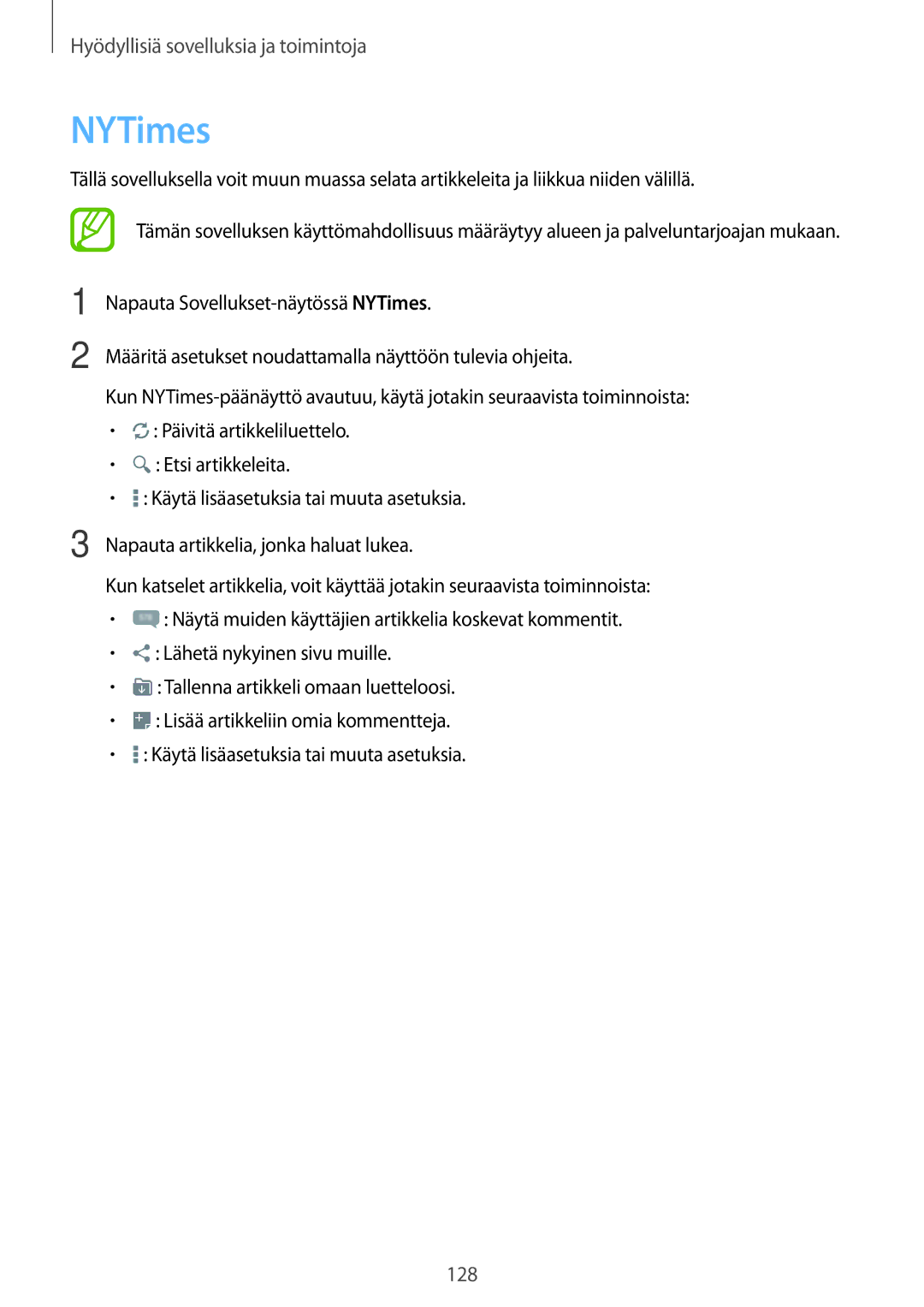 Samsung SM-T700NTSANEE, SM-T700NZWANEE, SM-T700NLSANEE, SM-T700NHAANEE manual NYTimes 