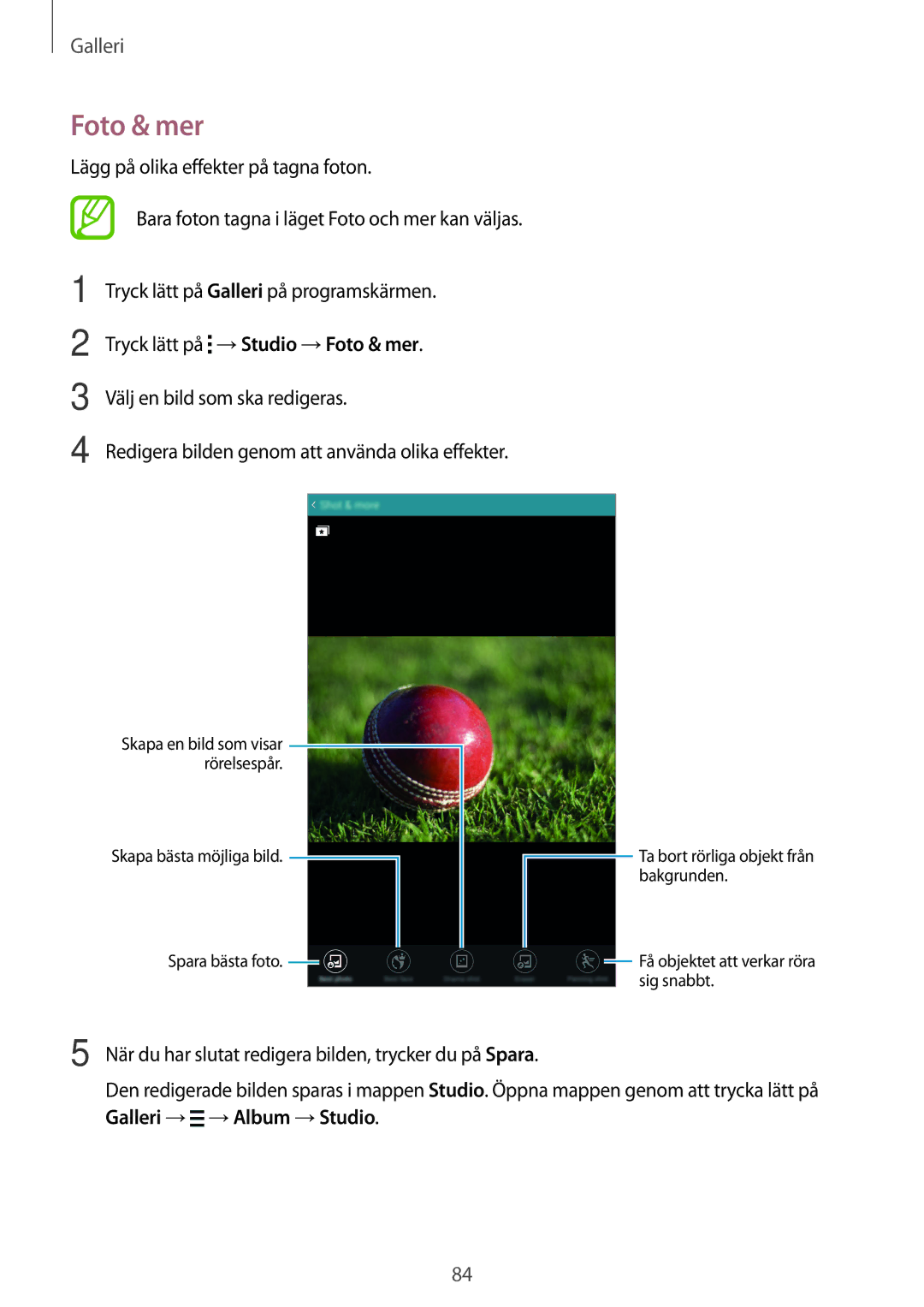 Samsung SM-T700NTSANEE, SM-T700NZWANEE, SM-T700NLSANEE, SM-T700NHAANEE manual Foto & mer 