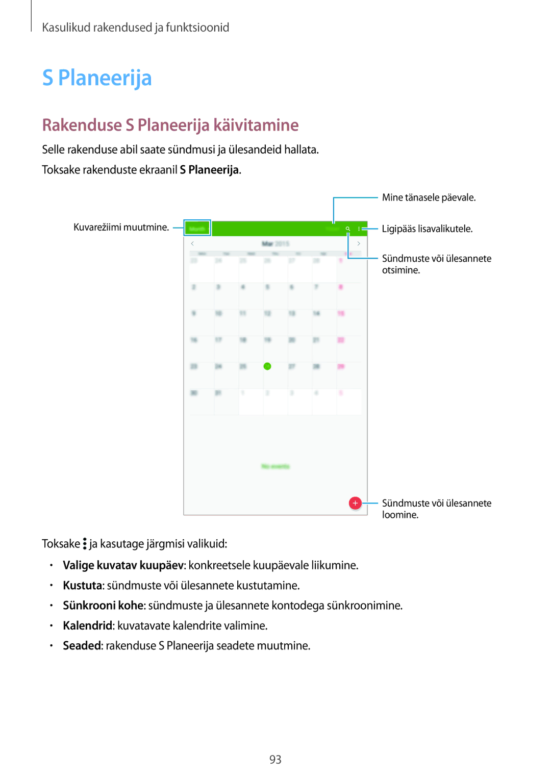 Samsung SM-T700NTSASEB, SM-T700NZWASEB manual Rakenduse S Planeerija käivitamine 