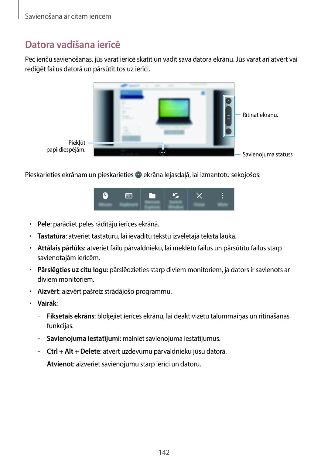 Samsung SM-T700NZWASEB, SM-T700NTSASEB manual Datora vadīšana ierīcē, Vairāk 