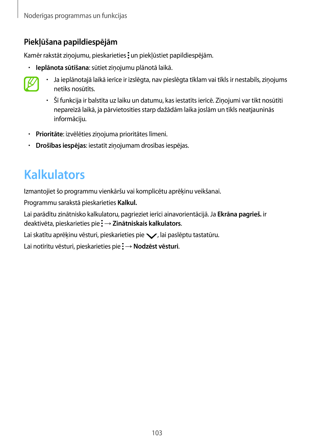 Samsung SM-T700NTSASEB, SM-T700NZWASEB manual Kalkulators, Piekļūšana papildiespējām 