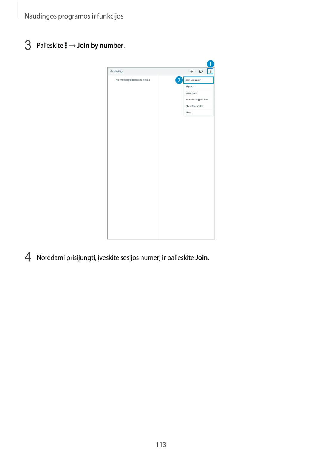 Samsung SM-T700NTSASEB, SM-T700NZWASEB manual Palieskite →Join by number 