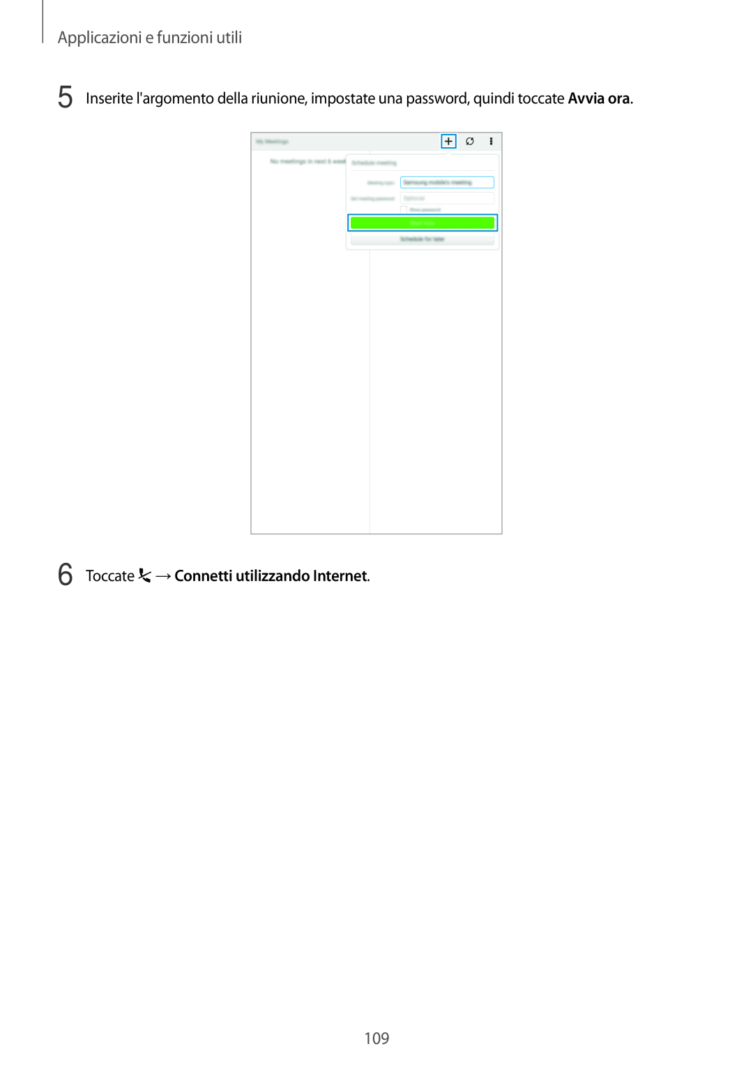Samsung SM-T700NZWAITV, SM-T700NZWATUR manual Toccate →Connetti utilizzando Internet, Applicazioni e funzioni utili 