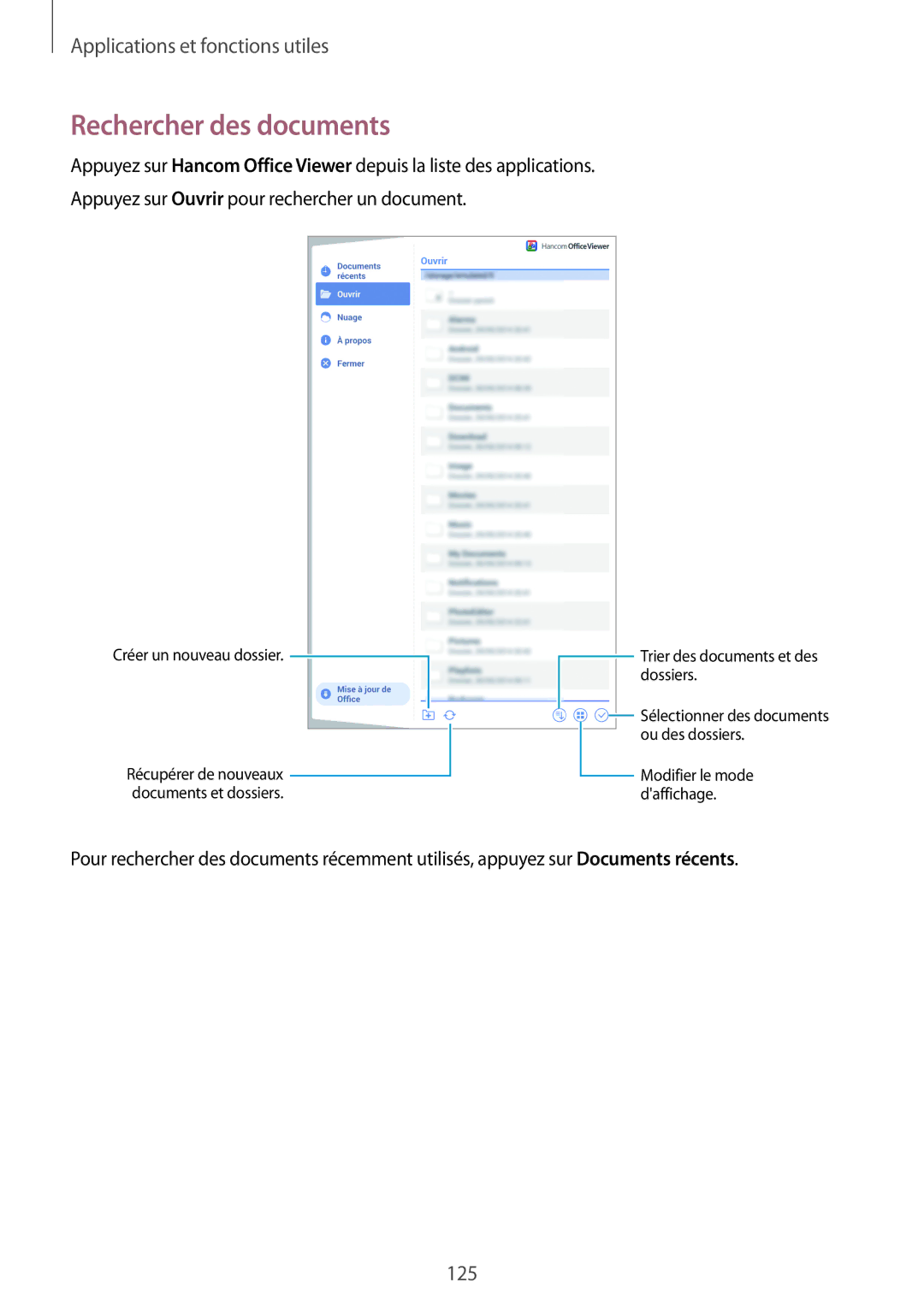 Samsung SM-T700NHAAXEF, SM-T700NZWAXEF, SM-T700NTSAXEF manual Rechercher des documents 