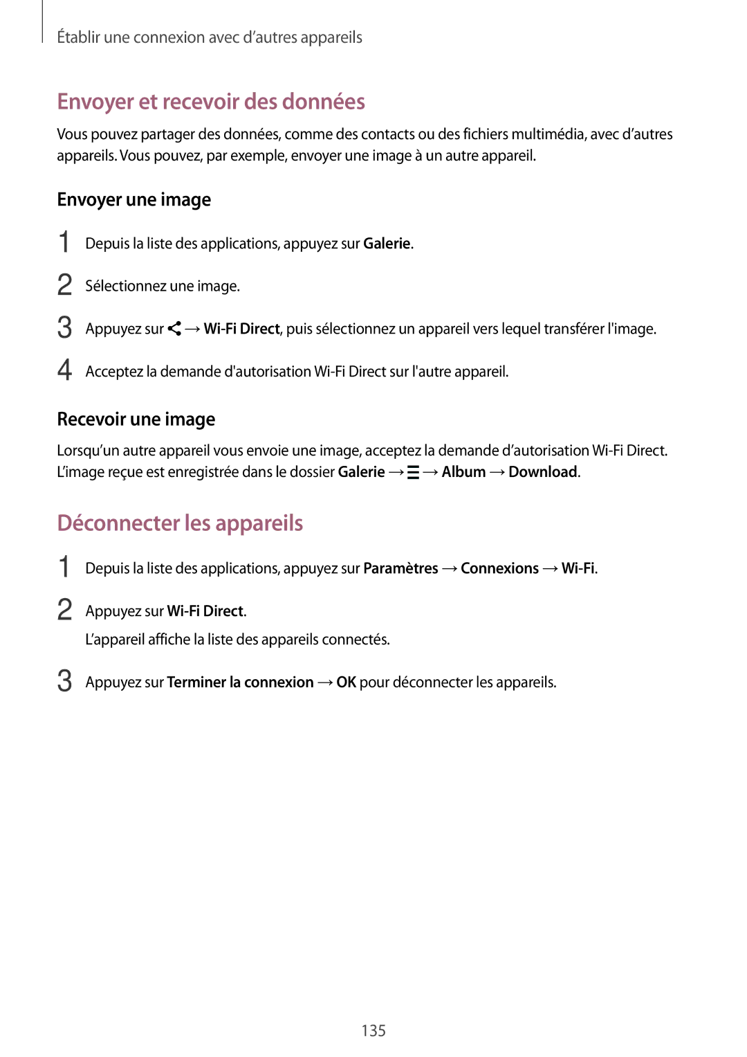 Samsung SM-T700NZWAXEF, SM-T700NTSAXEF, SM-T700NHAAXEF manual Déconnecter les appareils 